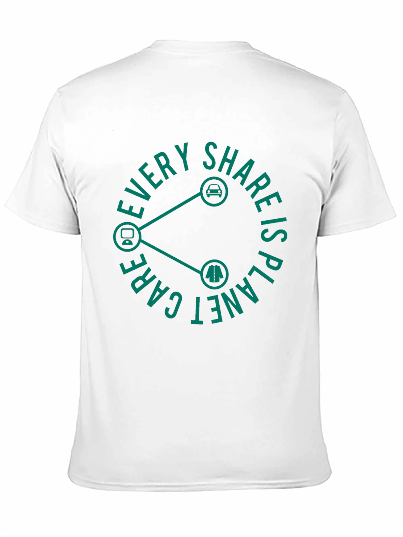 Black Eco-Friendly "Every Share is Planet Care" Black T-Shirt view 11