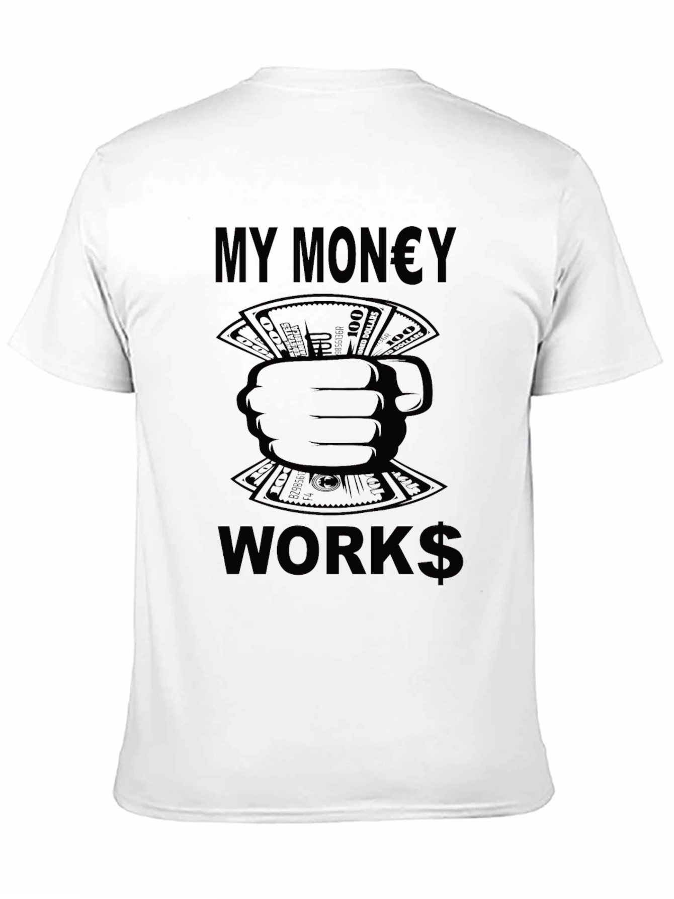 My Money Works Black Graphic Tee - 11