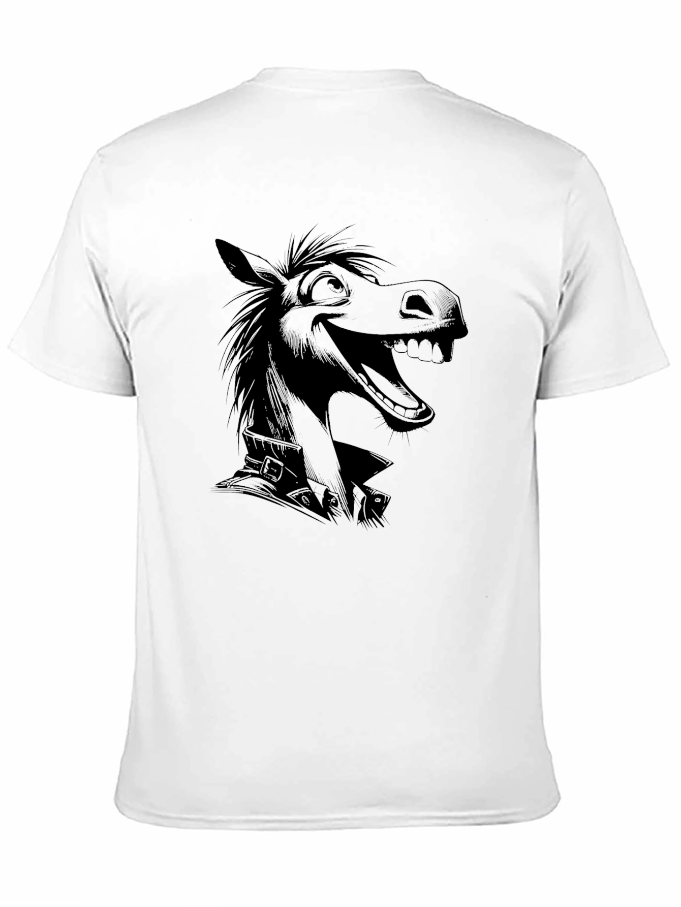 Black Cartoon Horse Graphic T-Shirt - Mens Black Tee view 11