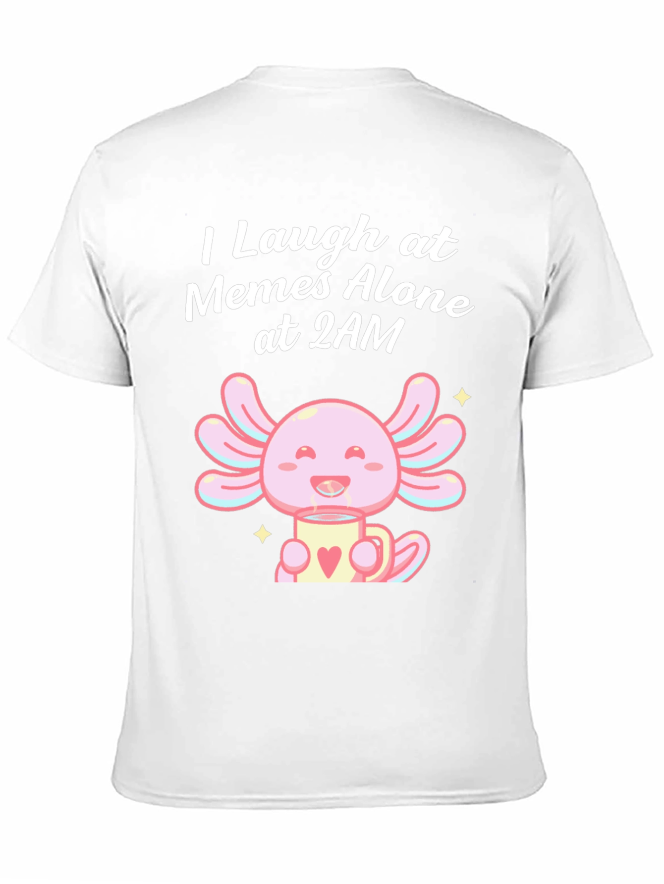 Black I Laugh at Memes Axolotl T-Shirt view 11