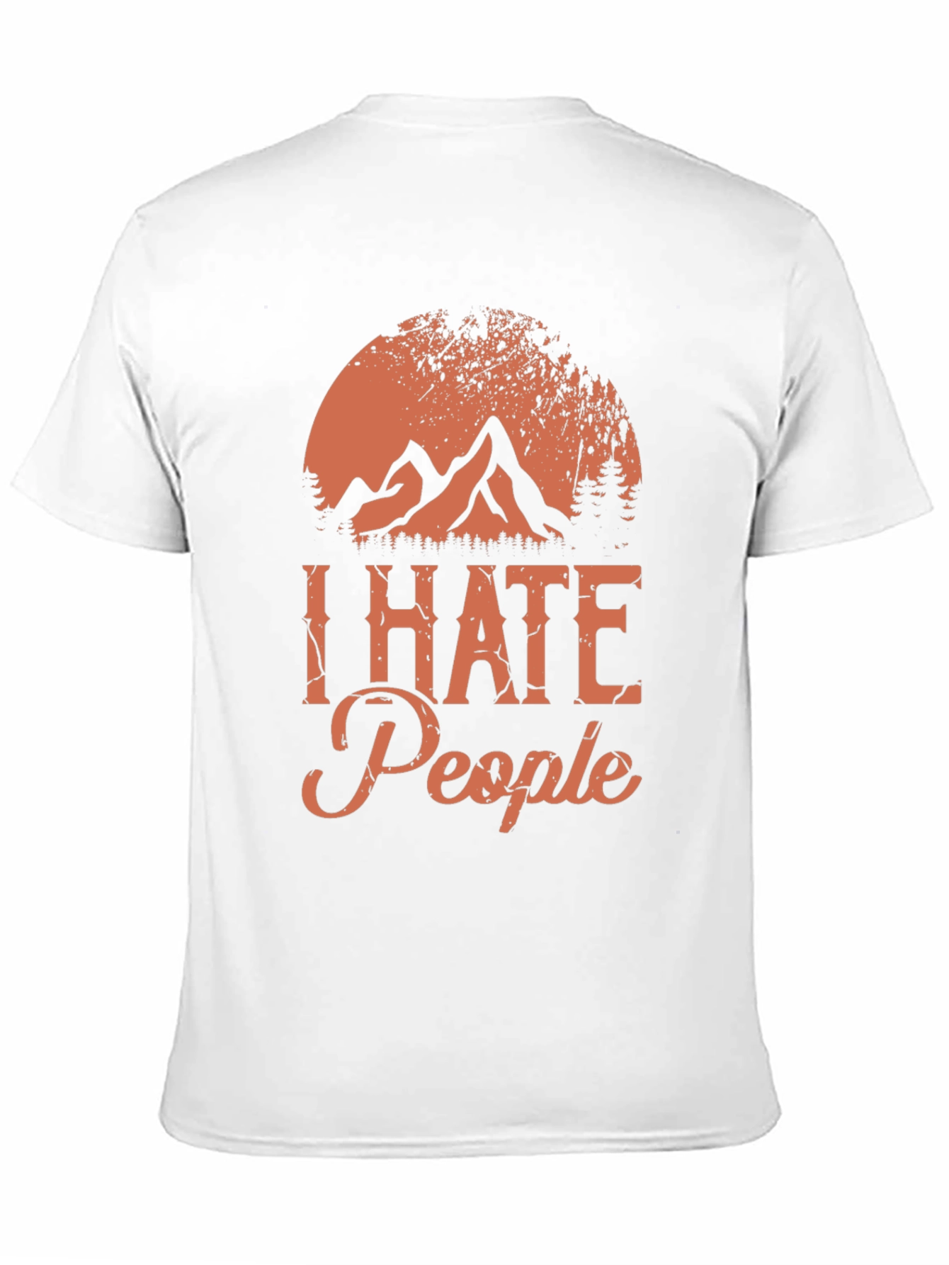 Black I Hate People Graphic Tee - Mountain Sunset Design view 11