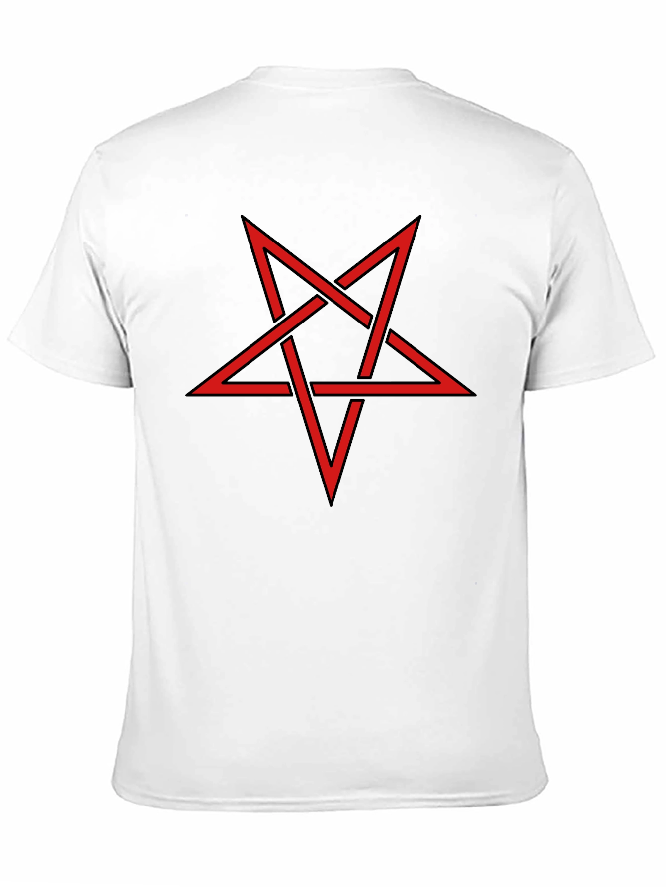 Black Red Pentagram Graphic Black T-Shirt view 11