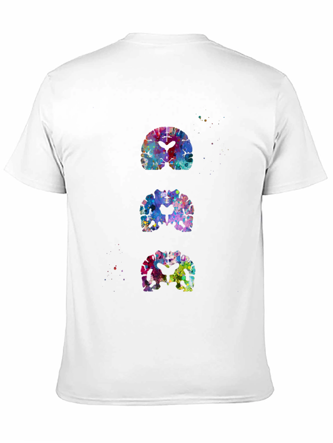 Black Colorful Brain Scan T-Shirt view 11