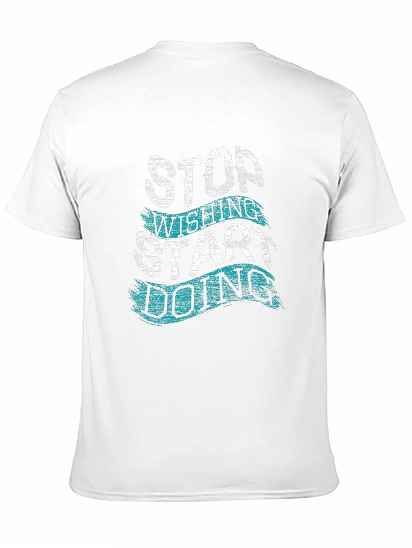 Black Motivational T-Shirt - Stop Wishing, Start Doing view 11