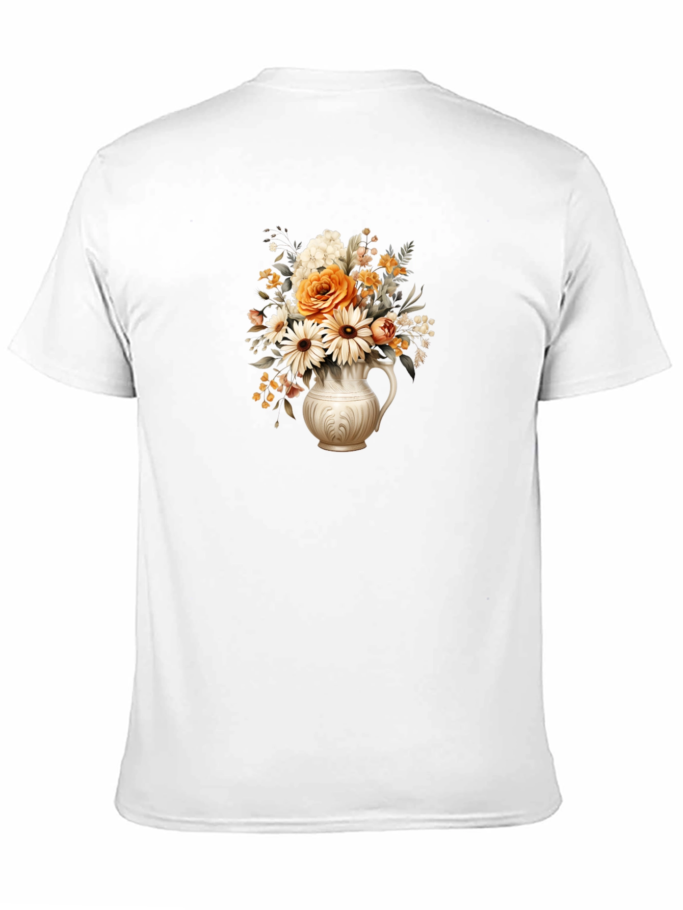 Black Floral Vase Graphic Tee - Stylish Black T-Shirt view 11