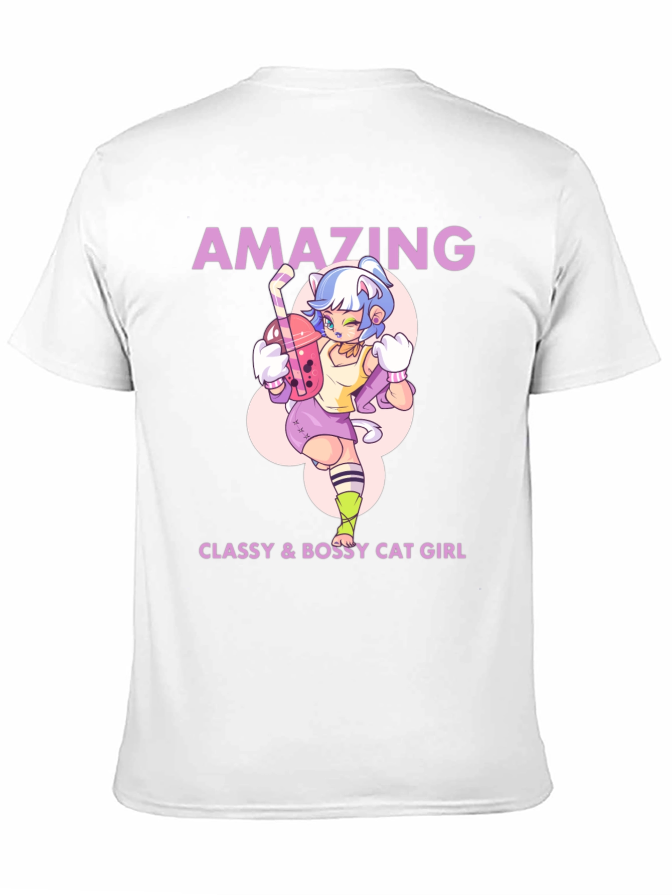 Black Amazing Classy & Bossy Cat Girl T-Shirt view 11
