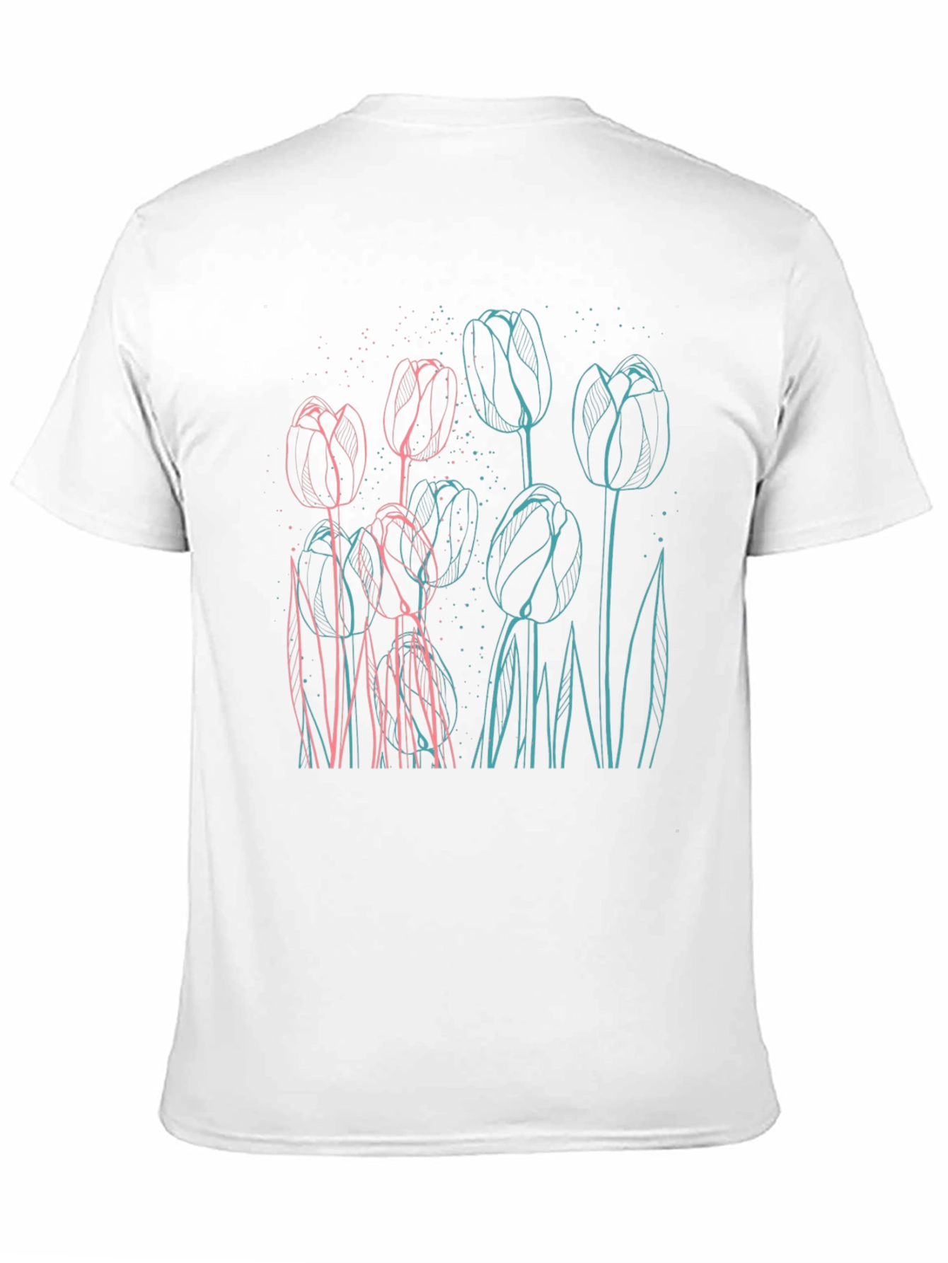 Black Floral Outline Graphic Tee - Modern Style view 11