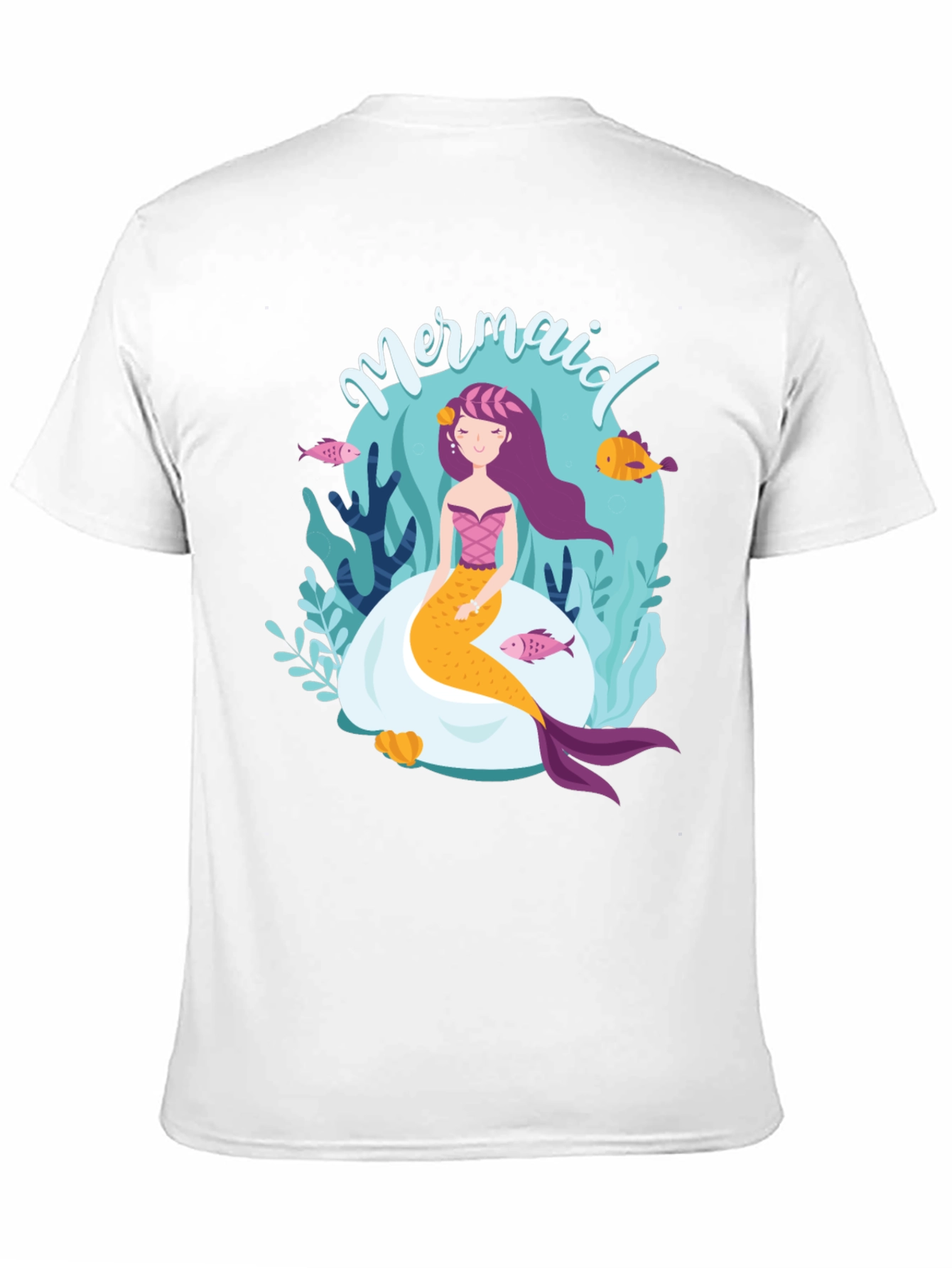 Black Mermaid Graphic Tee - Black Cotton T-Shirt view 11