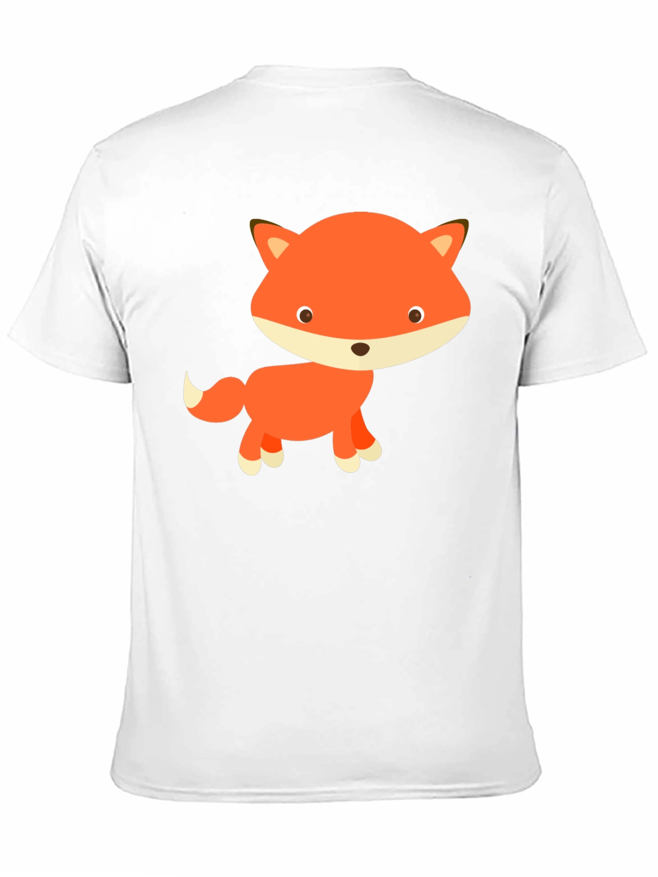 Black Cute Cartoon Fox Black T-Shirt view 11