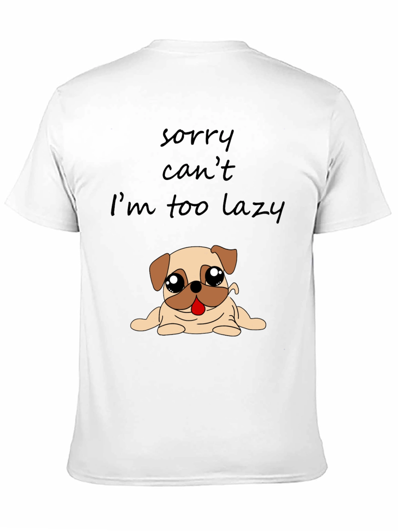 Black Lazy Pug Graphic T-Shirt - Funny Dog Lover Tee view 11