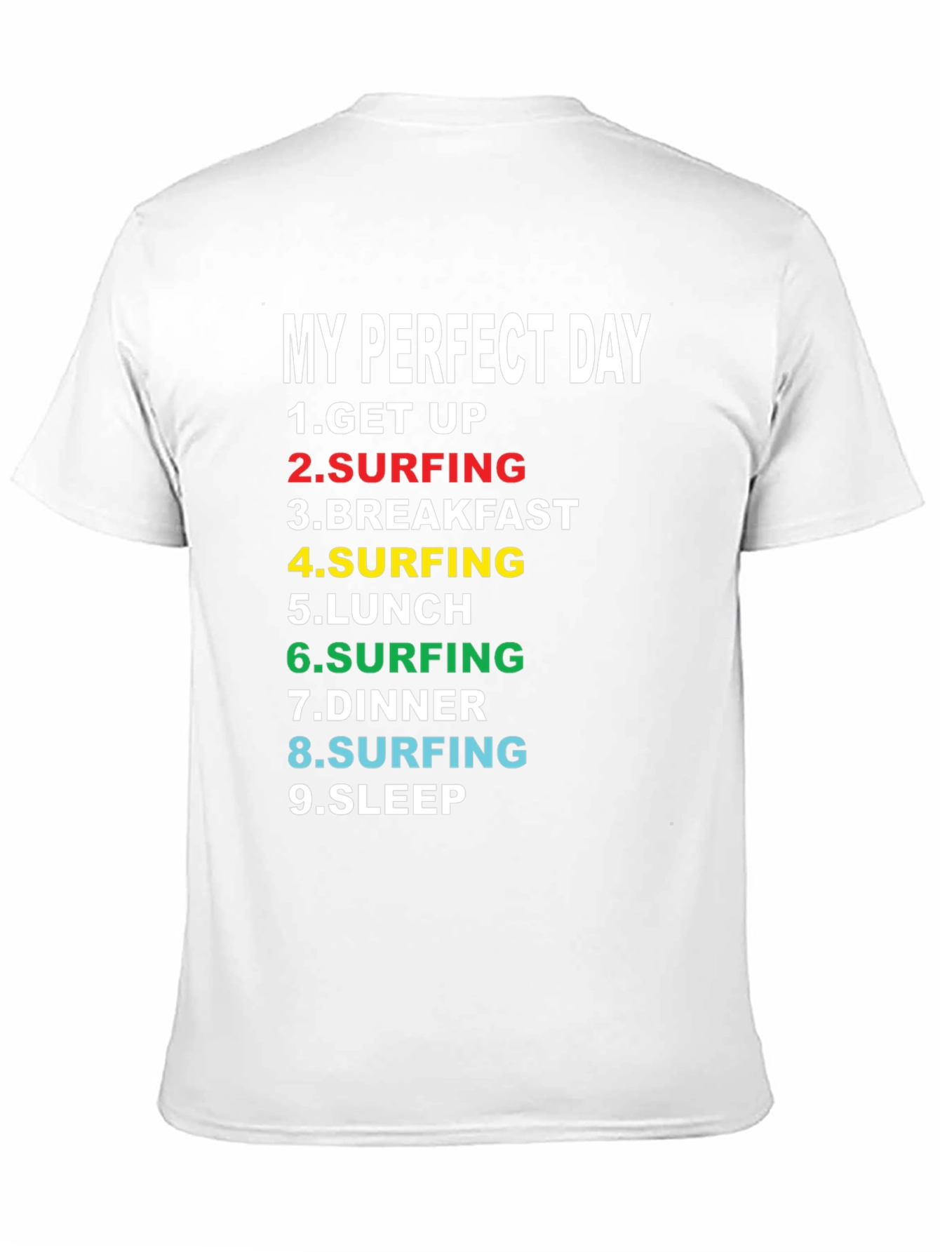 Black My Perfect Day Surfing T-Shirt - Black Cotton Tee view 11
