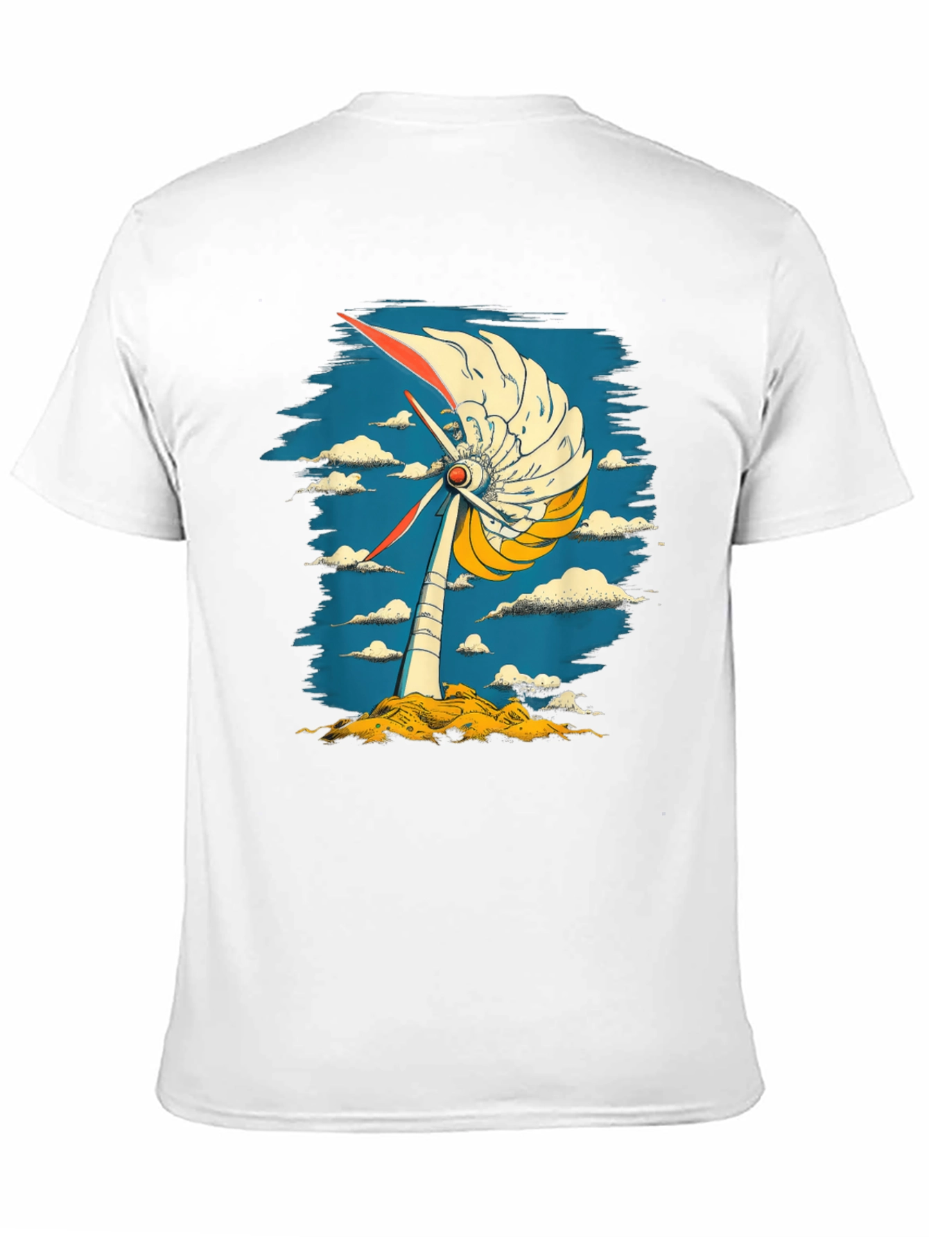 Black Abstract Windmill Graphic Tee - Modern Art Style view 11