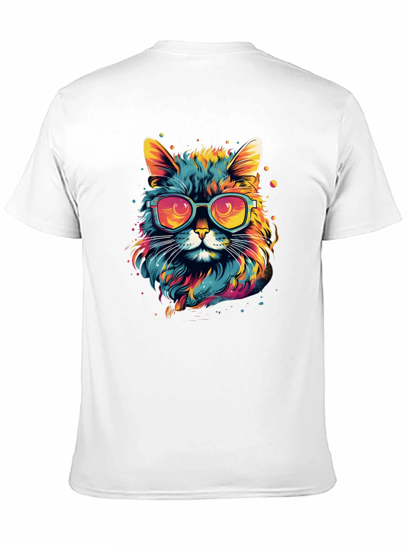 Black Cool Cat Graphic T-Shirt - Colorful Design view 11