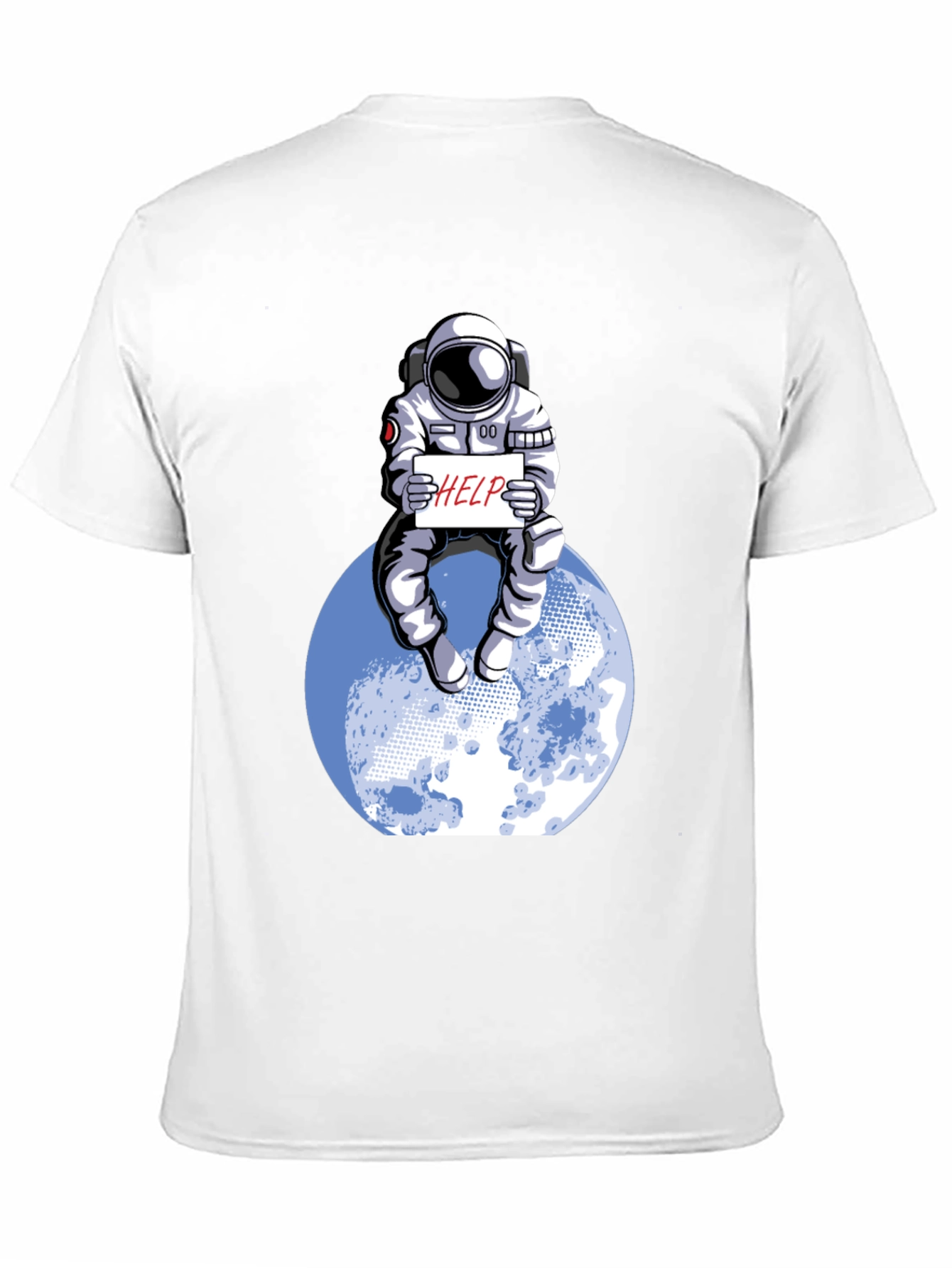 Black Astronaut 'Help' Graphic Tee - Space Humor T-Shirt view 11