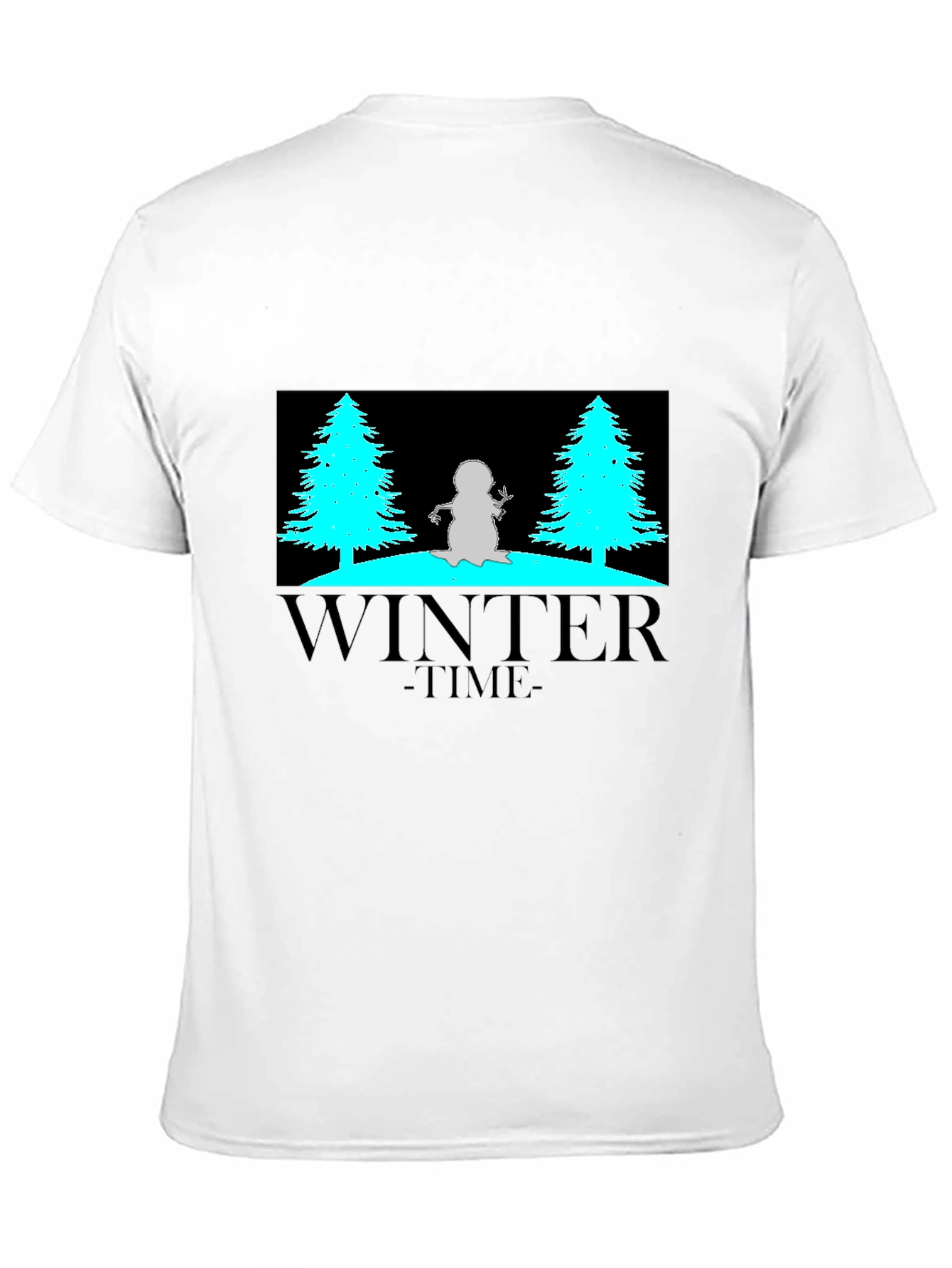 Black Winter Time Graphic Tee - Black Cotton Blend view 11