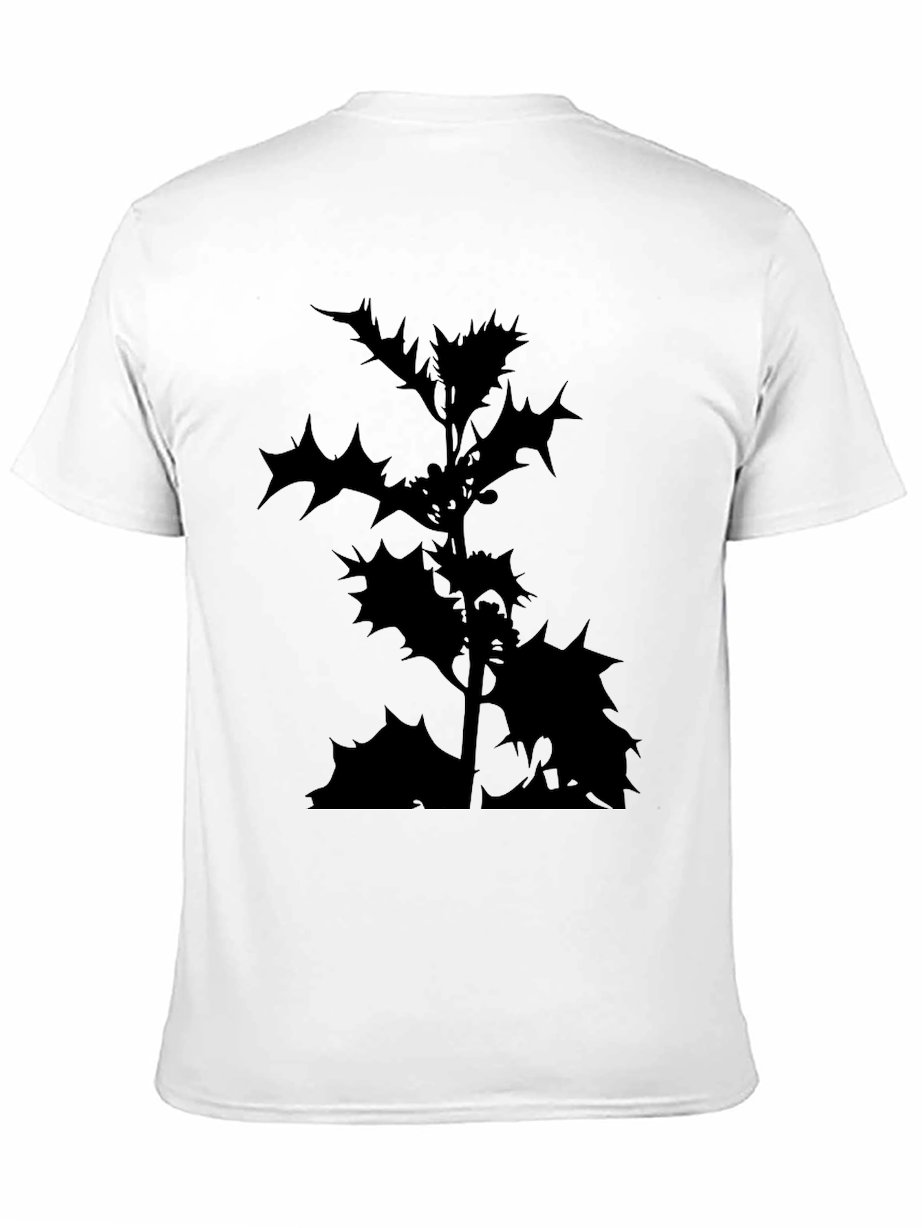 Black Black T-Shirt with Holly Silhouette view 11