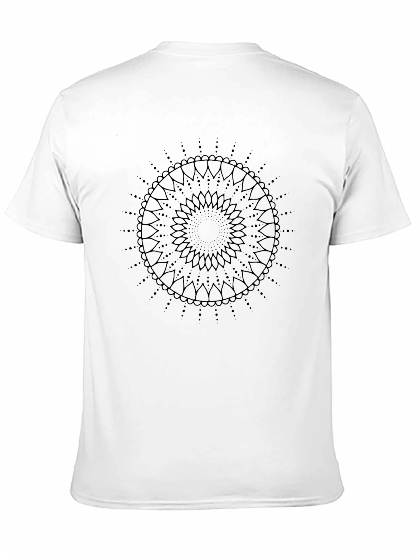 Black Mandala Design Black T-Shirt view 11