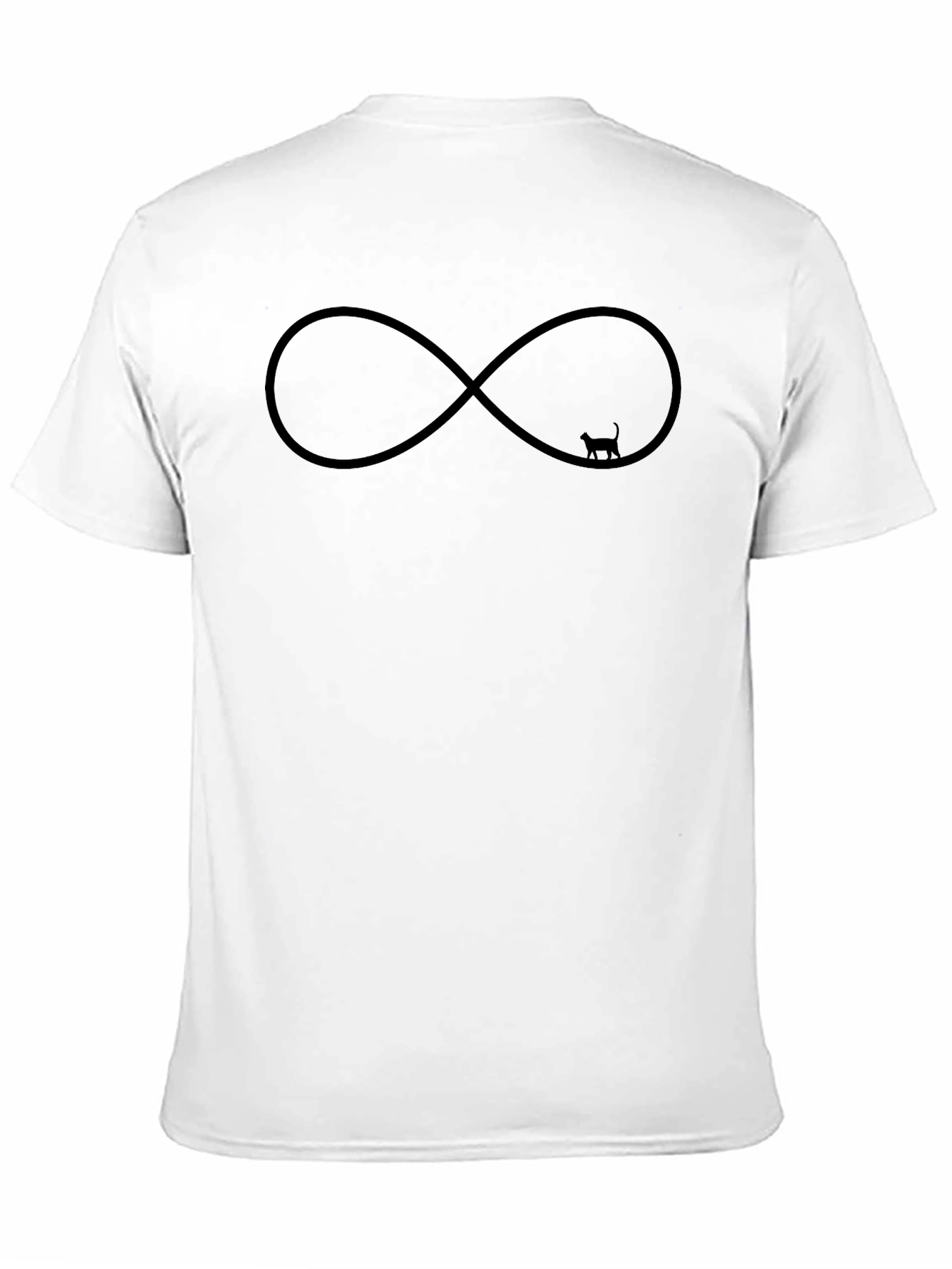 Black Infinity Cat Tee - Stylish Black Cotton T-Shirt view 11