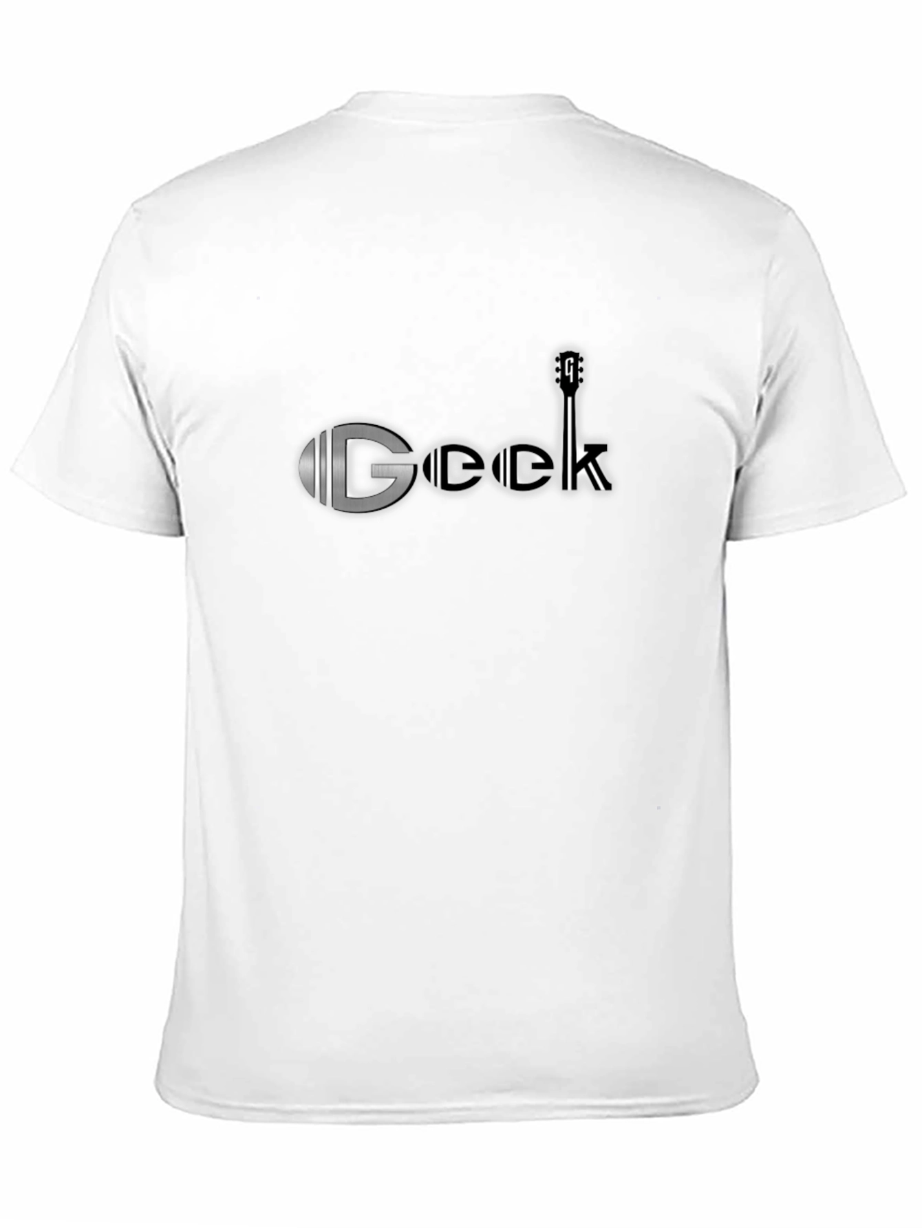 Black Geek Guitar T-Shirt - Black Cotton Blend view 11