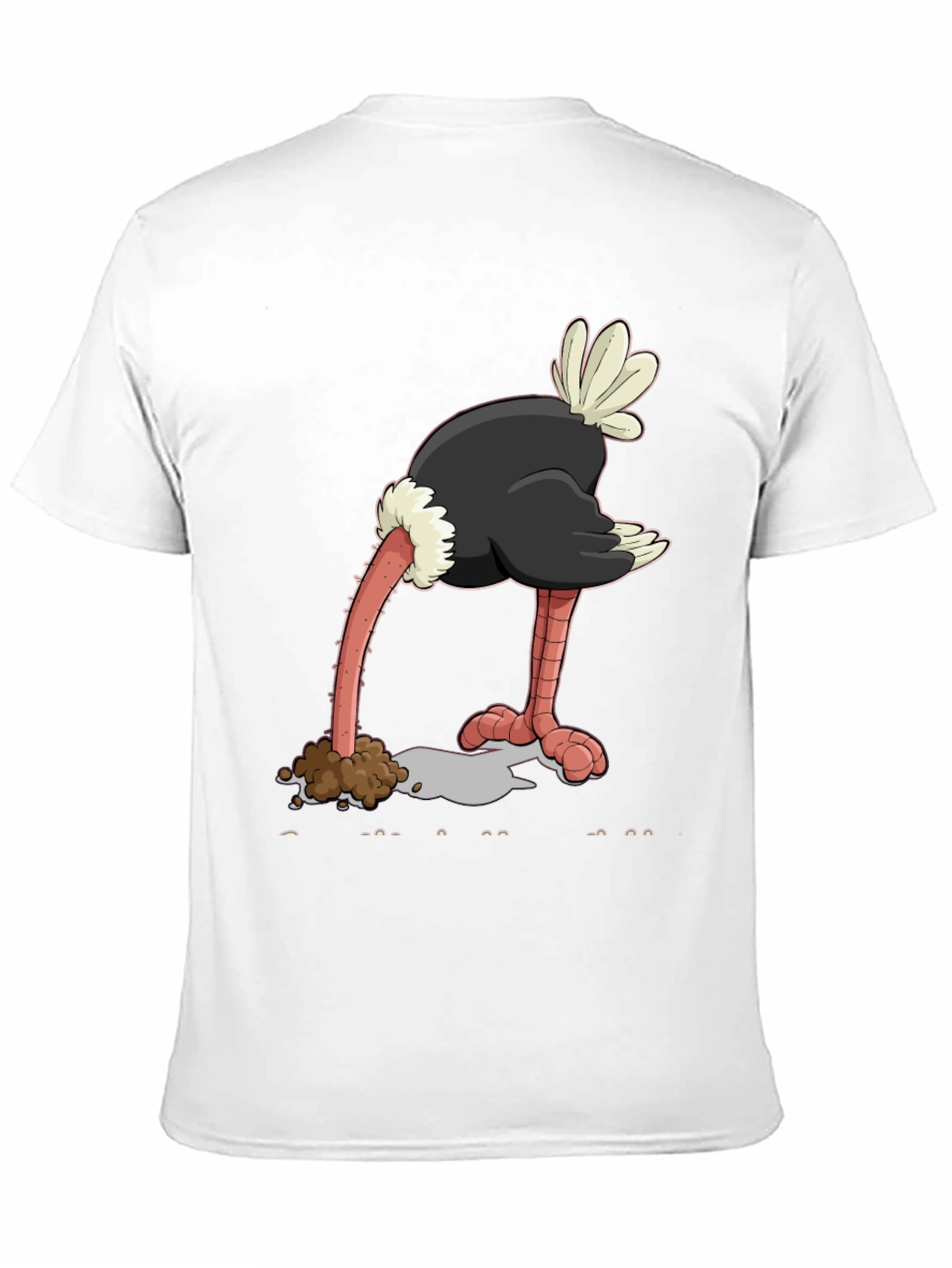 Black Ostrich Head in Sand Graphic Tee view 11
