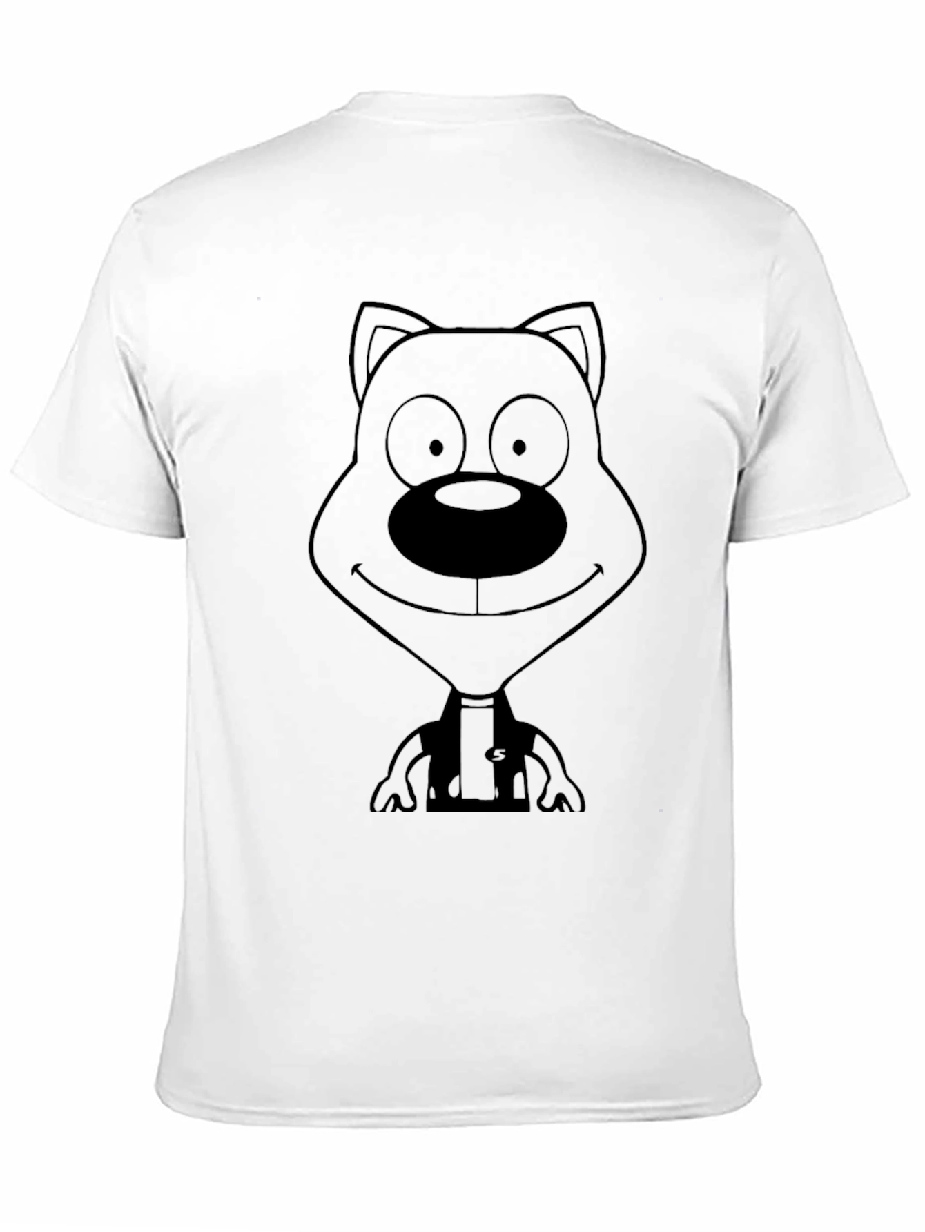 Black Cartoon Dog Graphic Black T-Shirt view 11