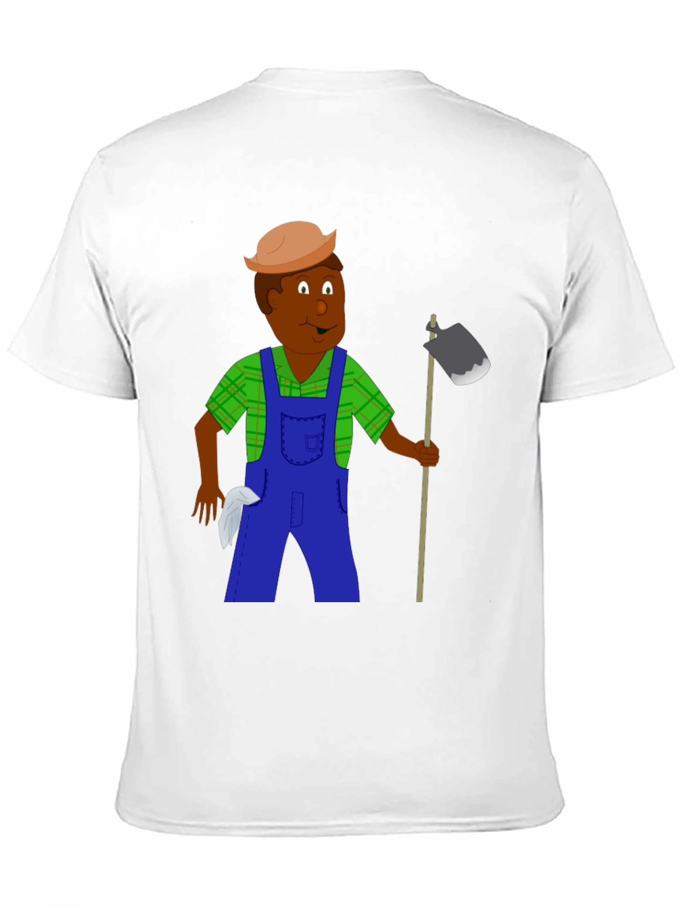 Black Cartoon Farmer Graphic Tee - Black Unisex T-Shirt view 11