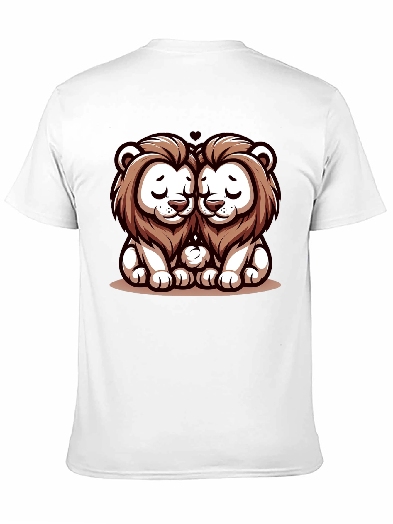 Black Cute Lion Love T-Shirt view 11