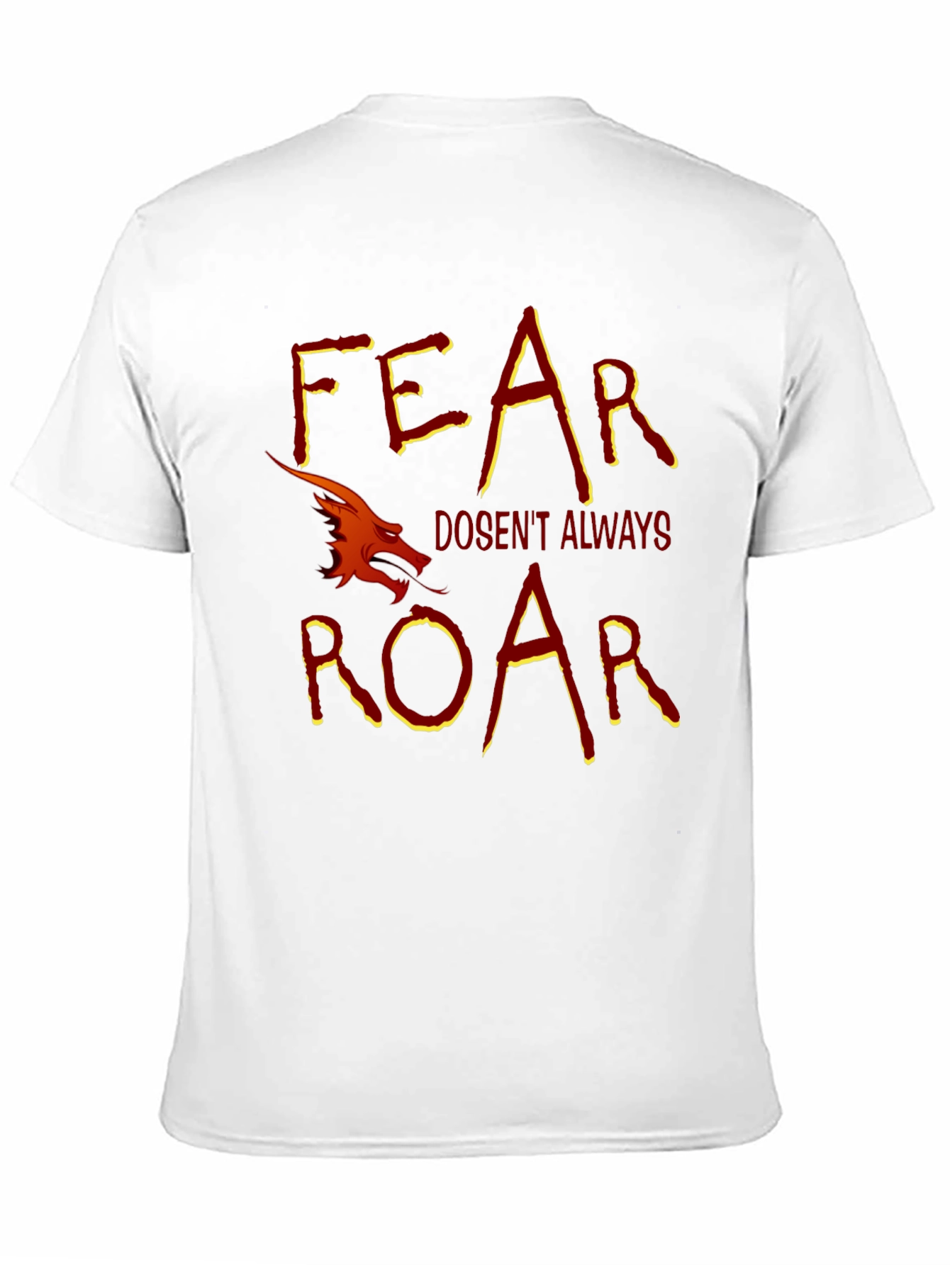 Black Fear Doesn't Always Roar Dragon Graphic T-Shirt view 11
