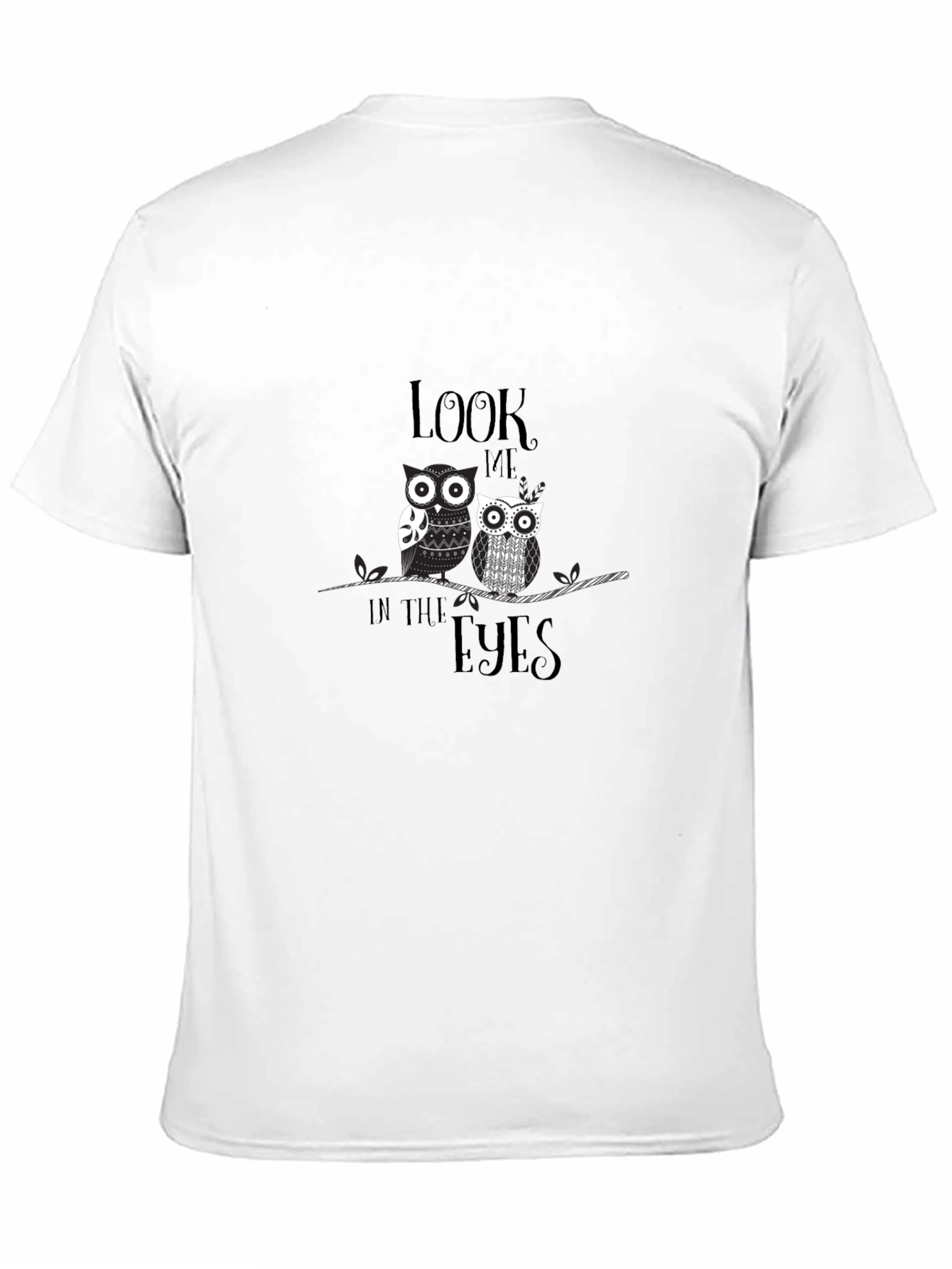 Black Look Me In The Eyes Owl Graphic T-Shirt view 11
