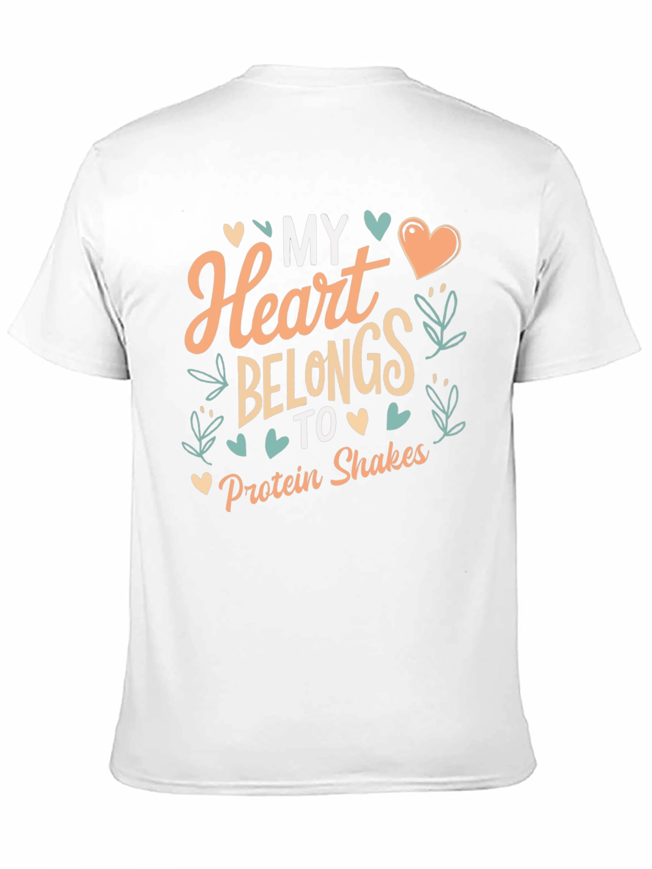Black My Heart Belongs to Protein Shakes Graphic Tee view 11