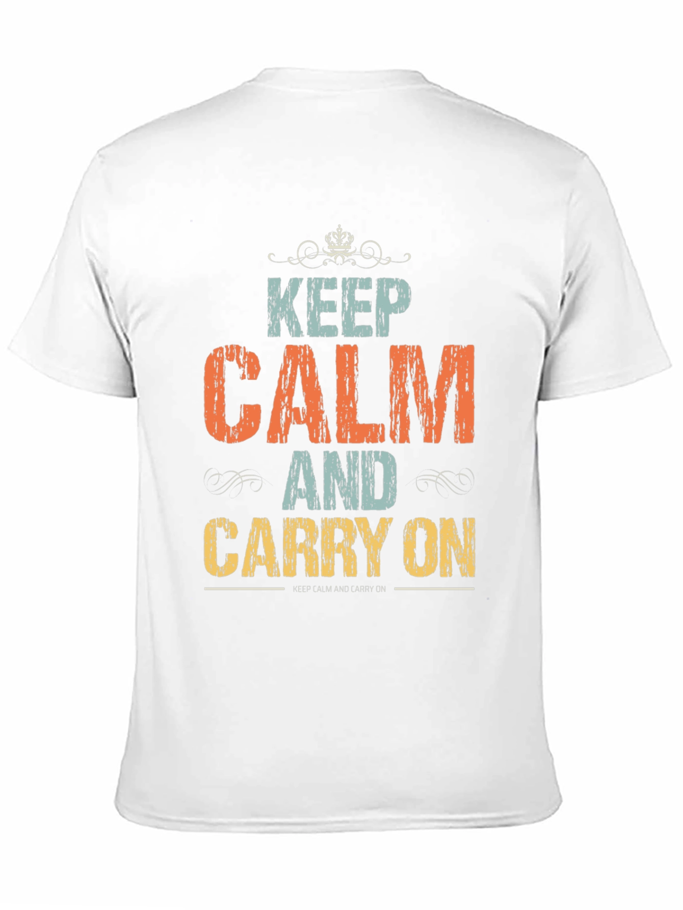 Black Keep Calm T-Shirt:  Vintage Style Graphic Tee view 11