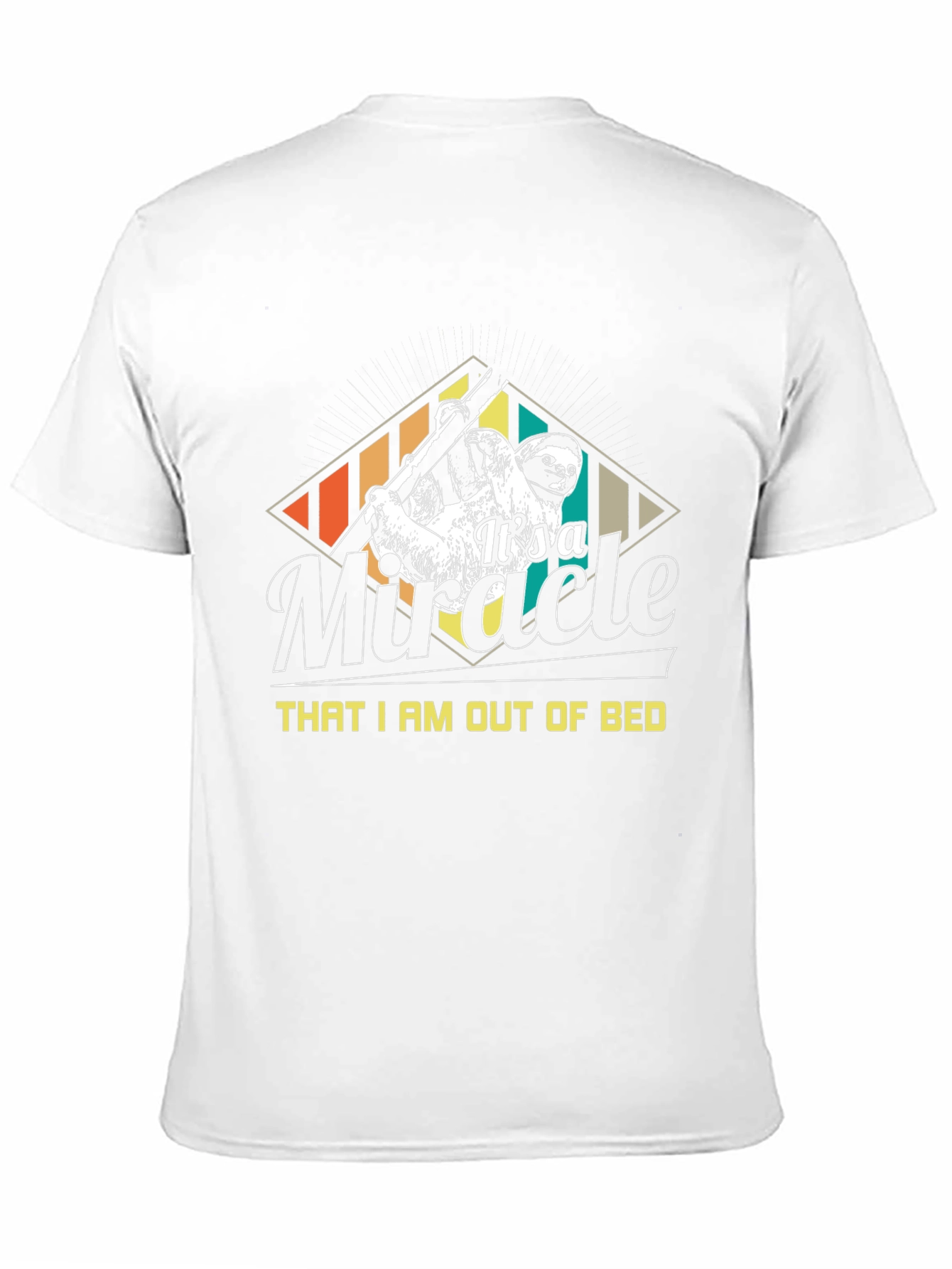 Black It's a Miracle Sloth T-Shirt view 11