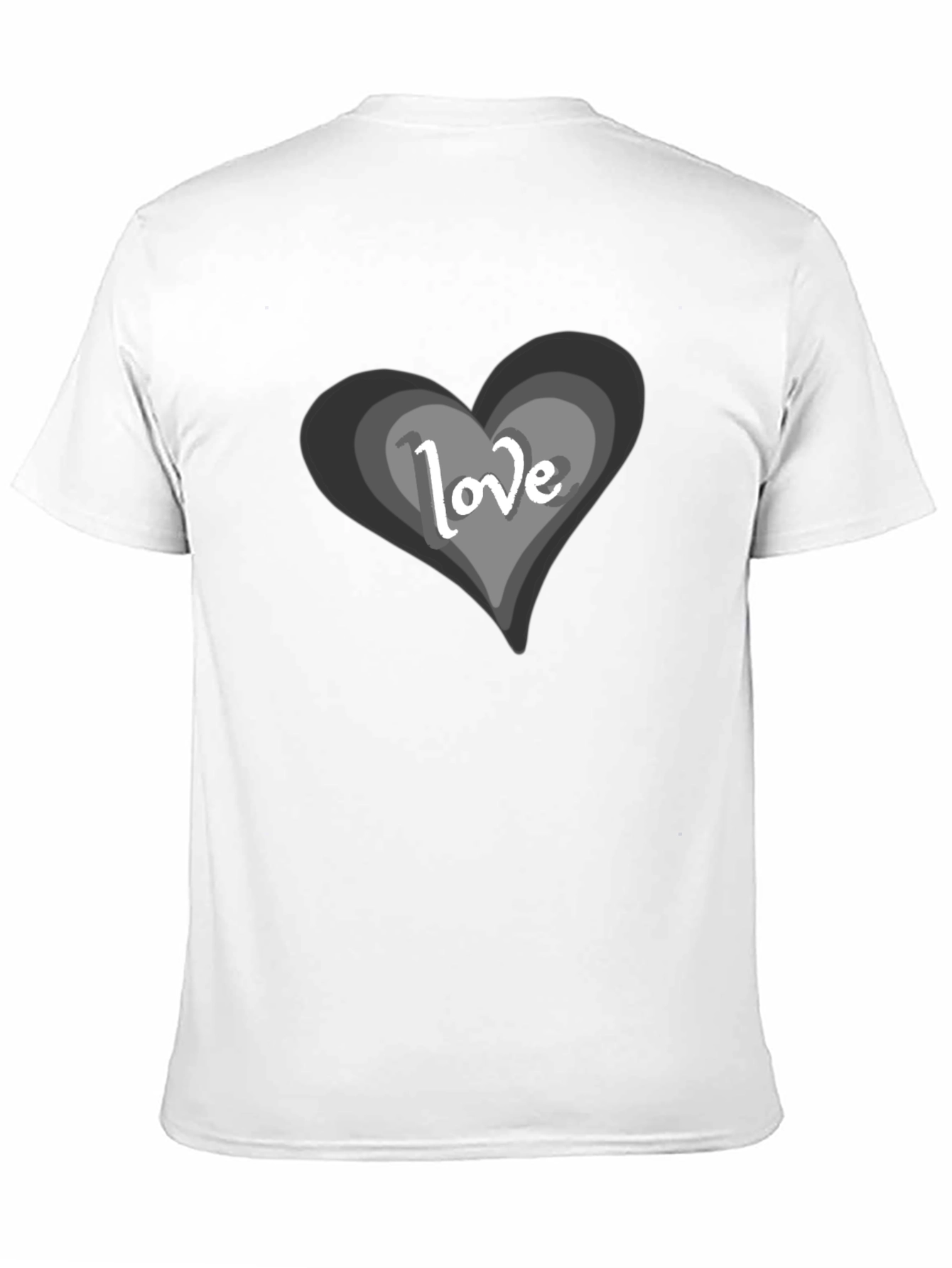 Black Love Heart Graphic Black T-Shirt view 11