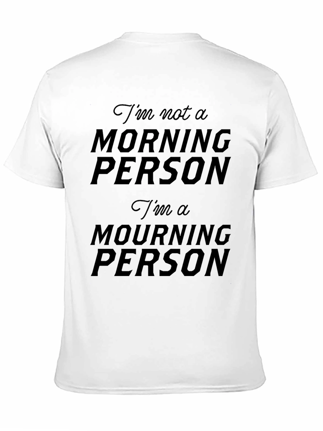 Black Funny "Mourning Person" Graphic T-Shirt - Black view 11