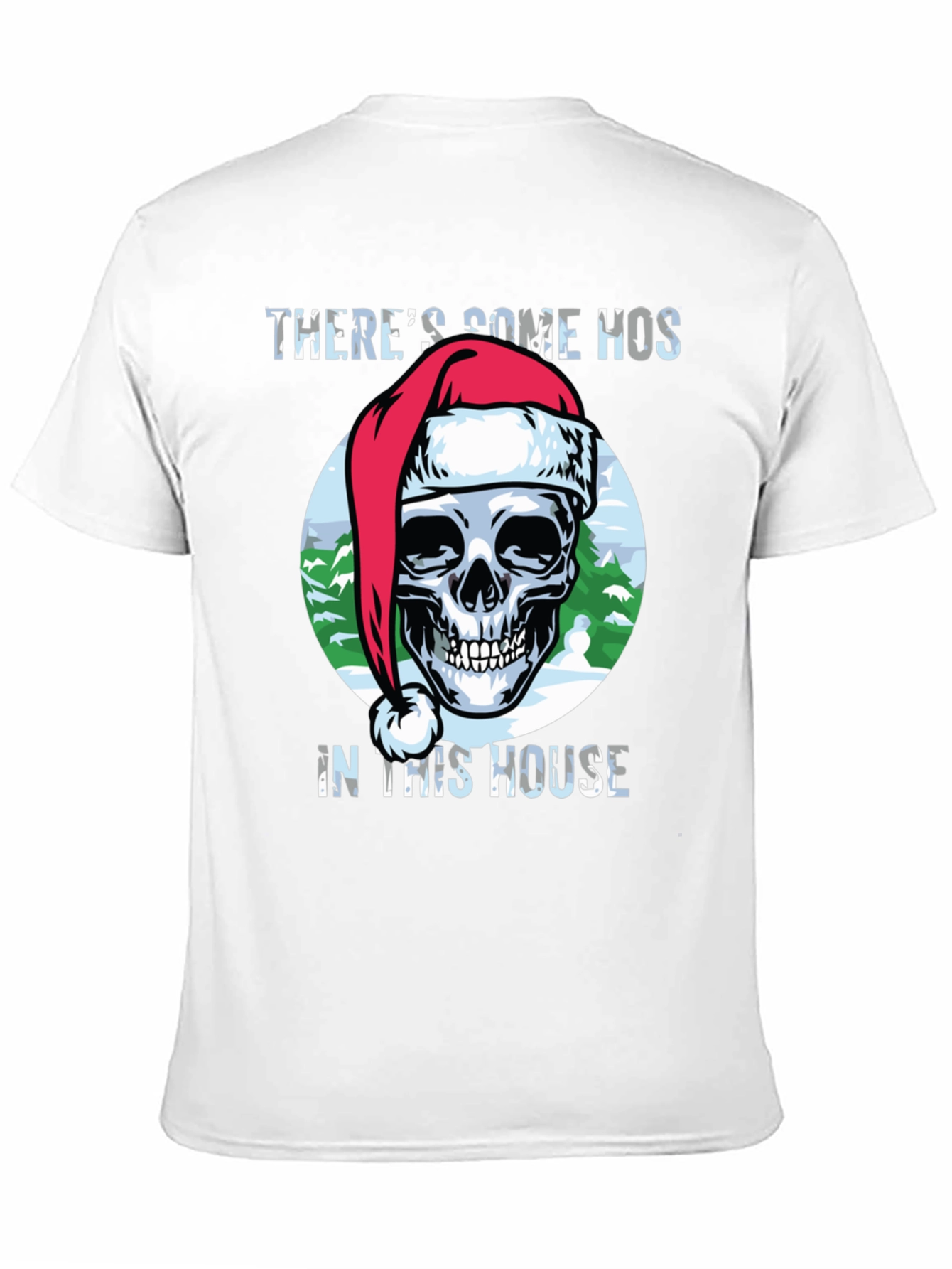 Black Humorous Christmas Skull Graphic Tee view 11