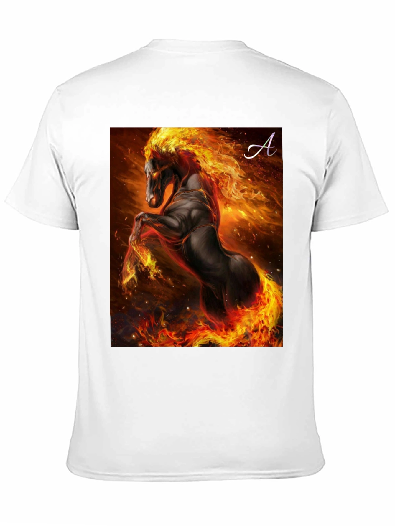 Black Fiery Horse Graphic T-Shirt - Black view 11