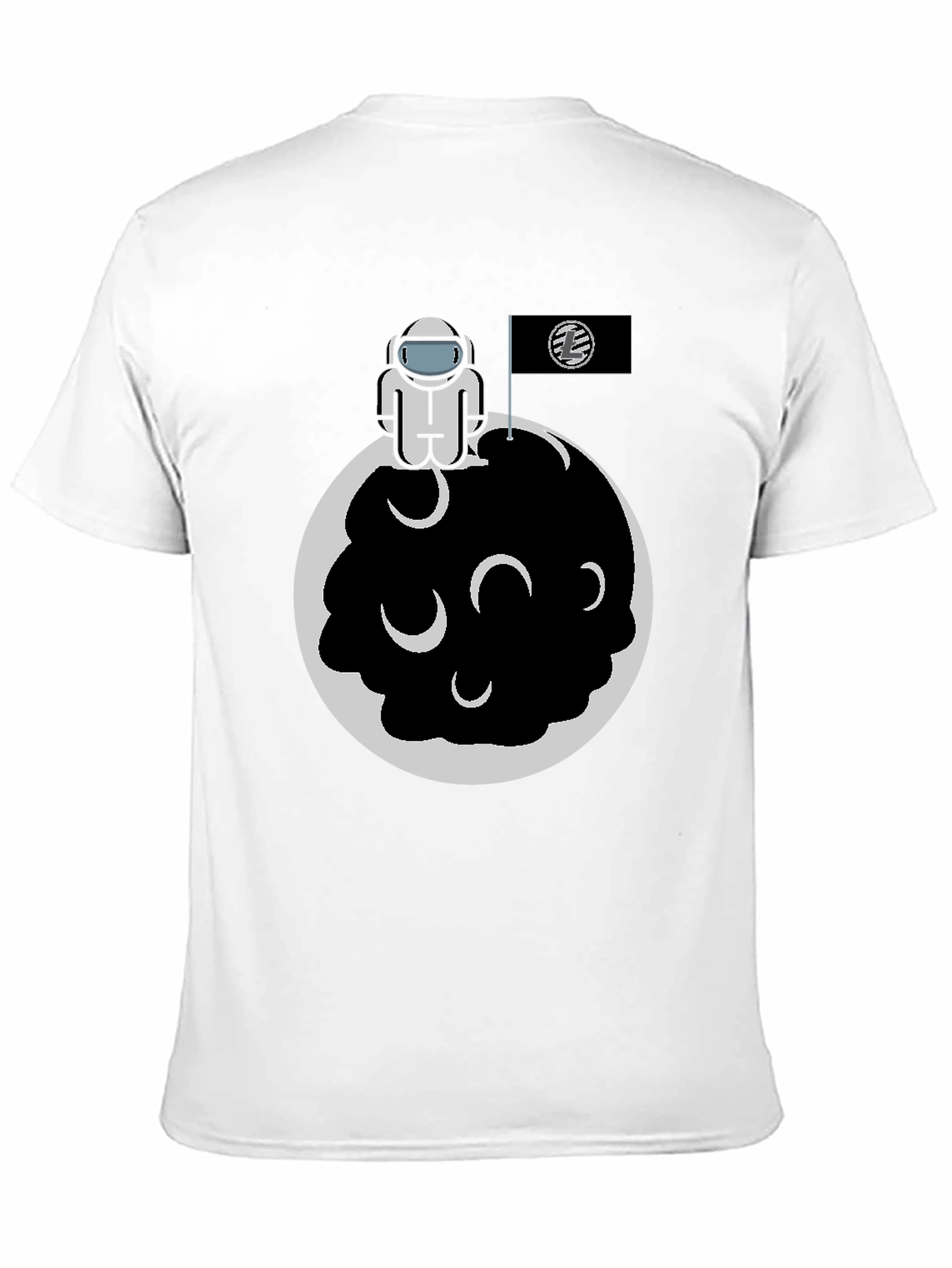 Black Astronaut on Moon Graphic Tee - Black Cotton Blend view 11