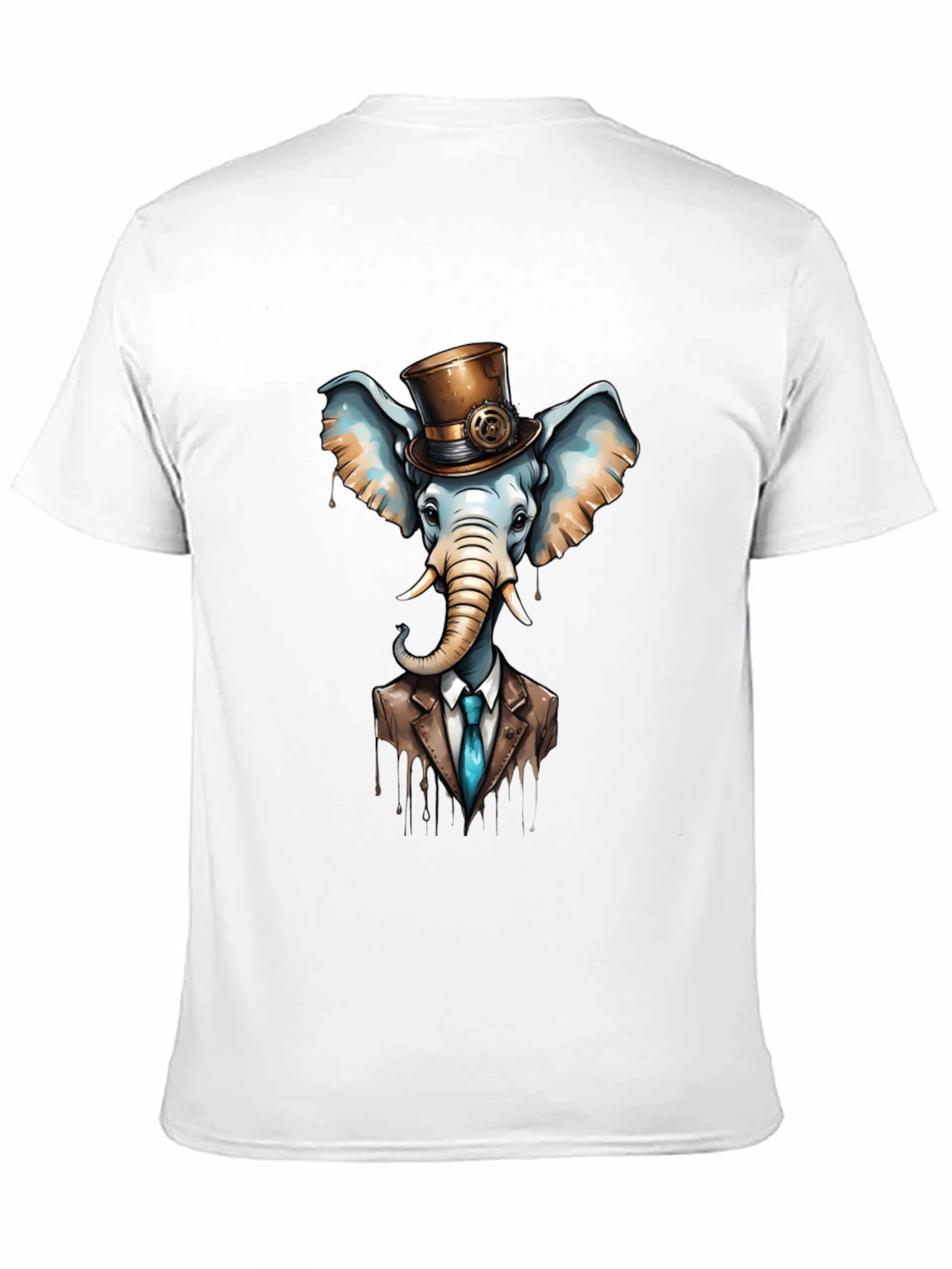 Black Steampunk Elephant T-Shirt - Classy Animal Tee view 11