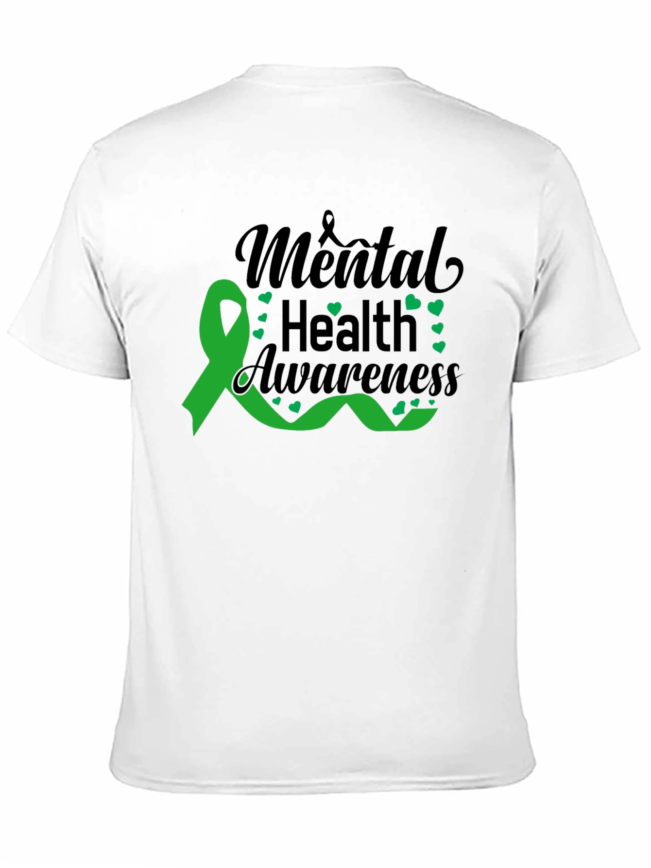 Black Mental Health Awareness Ribbon Graphic T-Shirt view 11