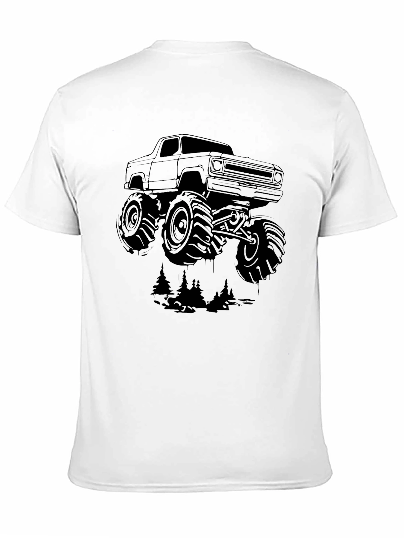 Black Monster Truck Graphic Tee - Black Cotton Blend view 11