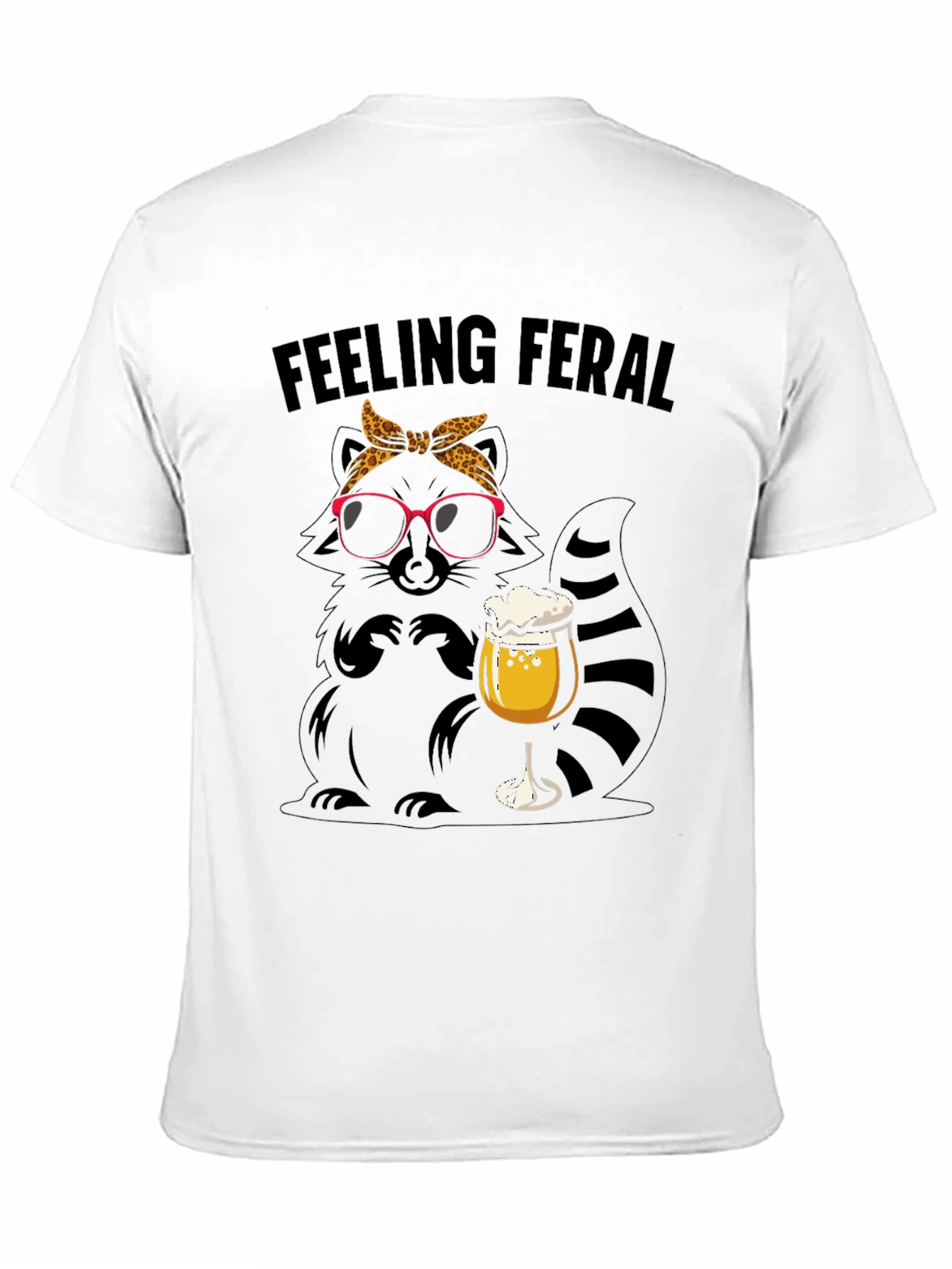 Black Feeling Feral Raccoon Beer T-Shirt view 11
