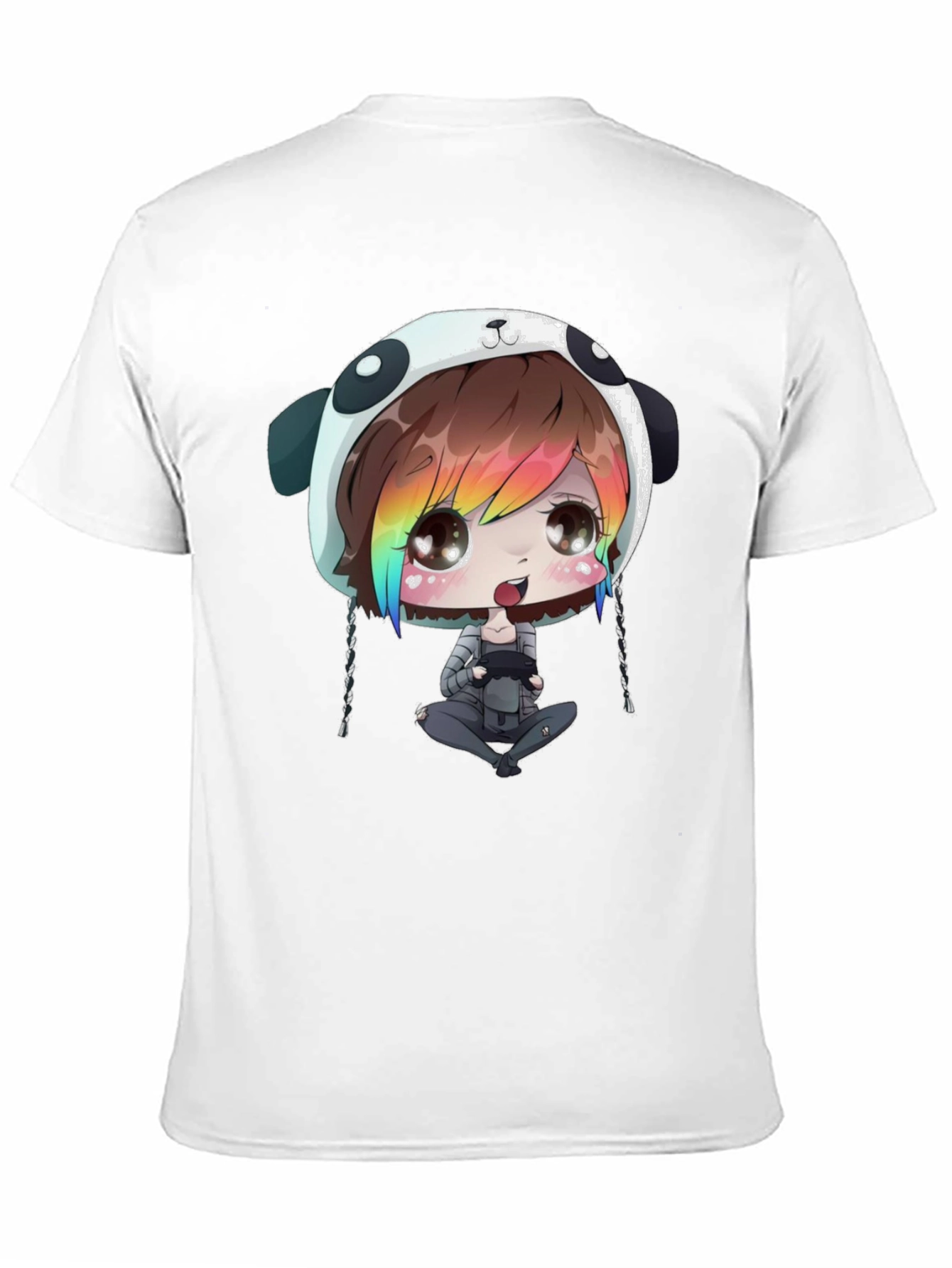 Black Anime Gamer Black T-Shirt view 11