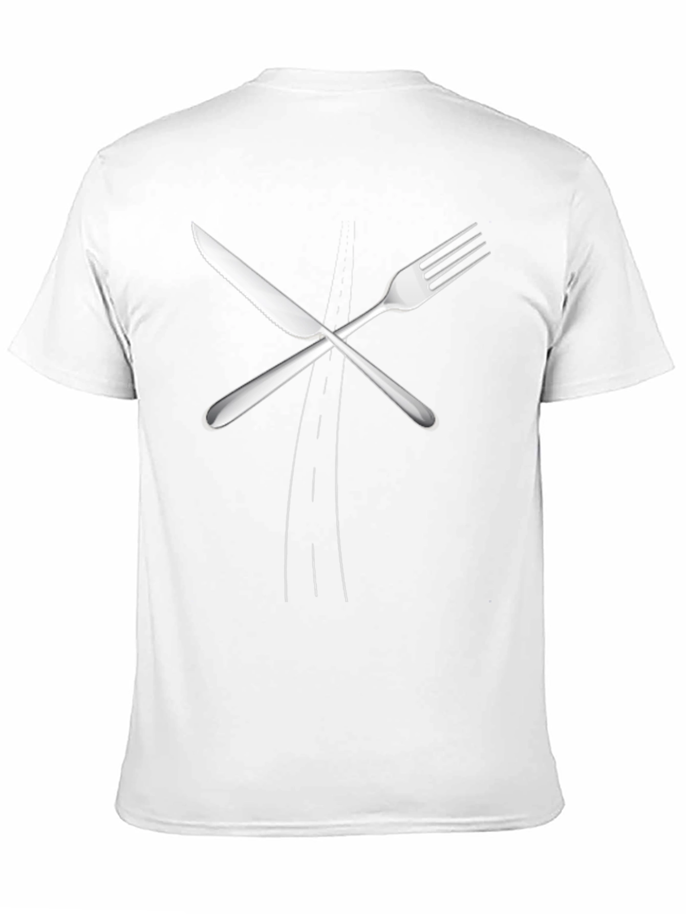 Black Fork & Knife T-Shirt - Unisex Black Crew Neck view 11