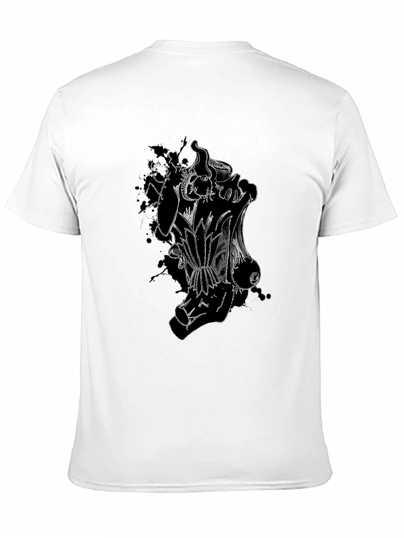 Black Men's Graphic Print Black T-Shirt view 11