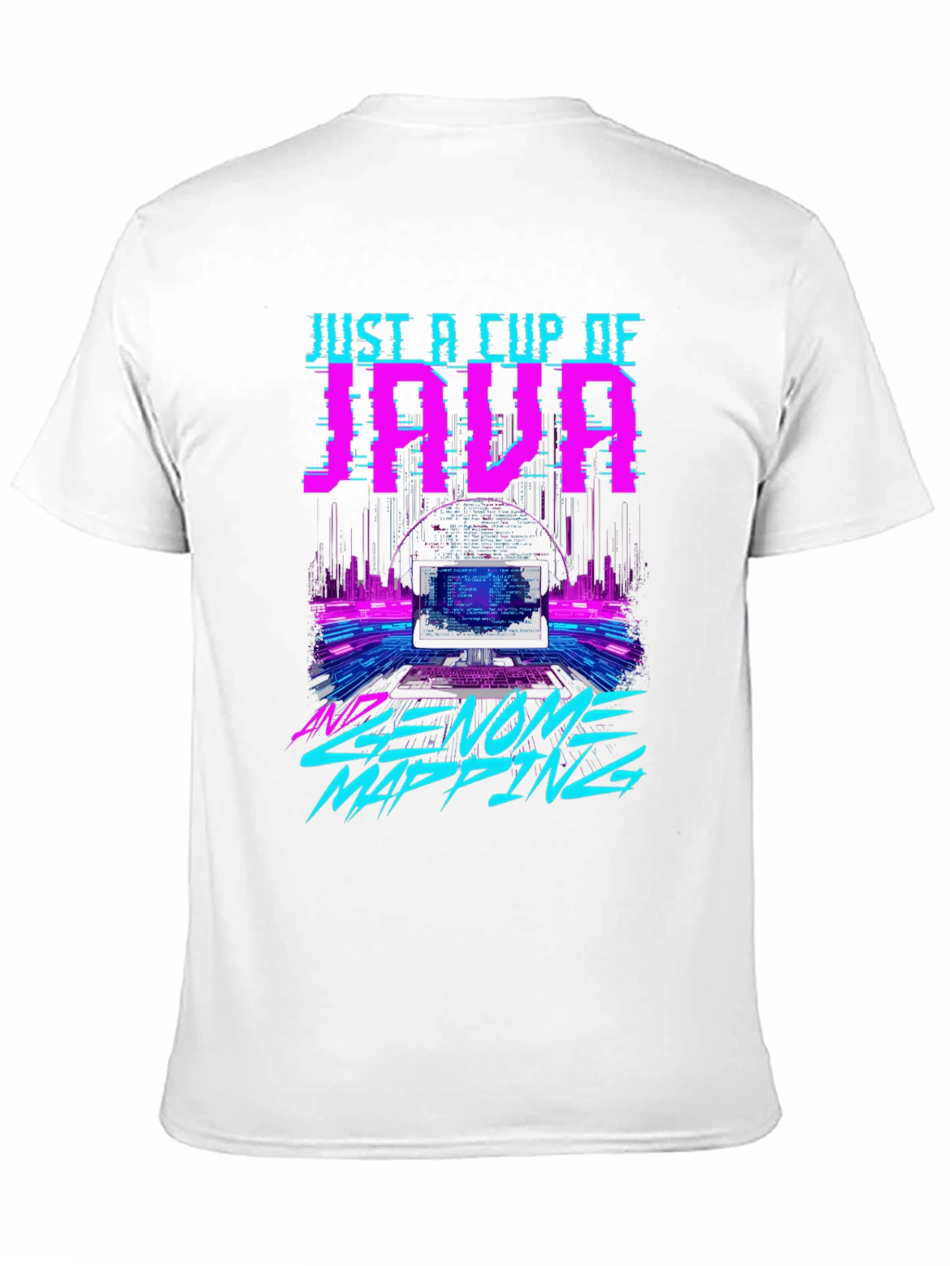 Black Just a Cup of JAVA and Genome Mapping Graphic T-Shirt view 11