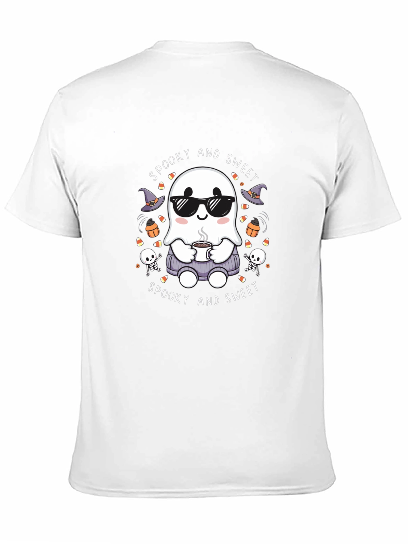 Black Spooky and Sweet Ghost Halloween T-Shirt view 11