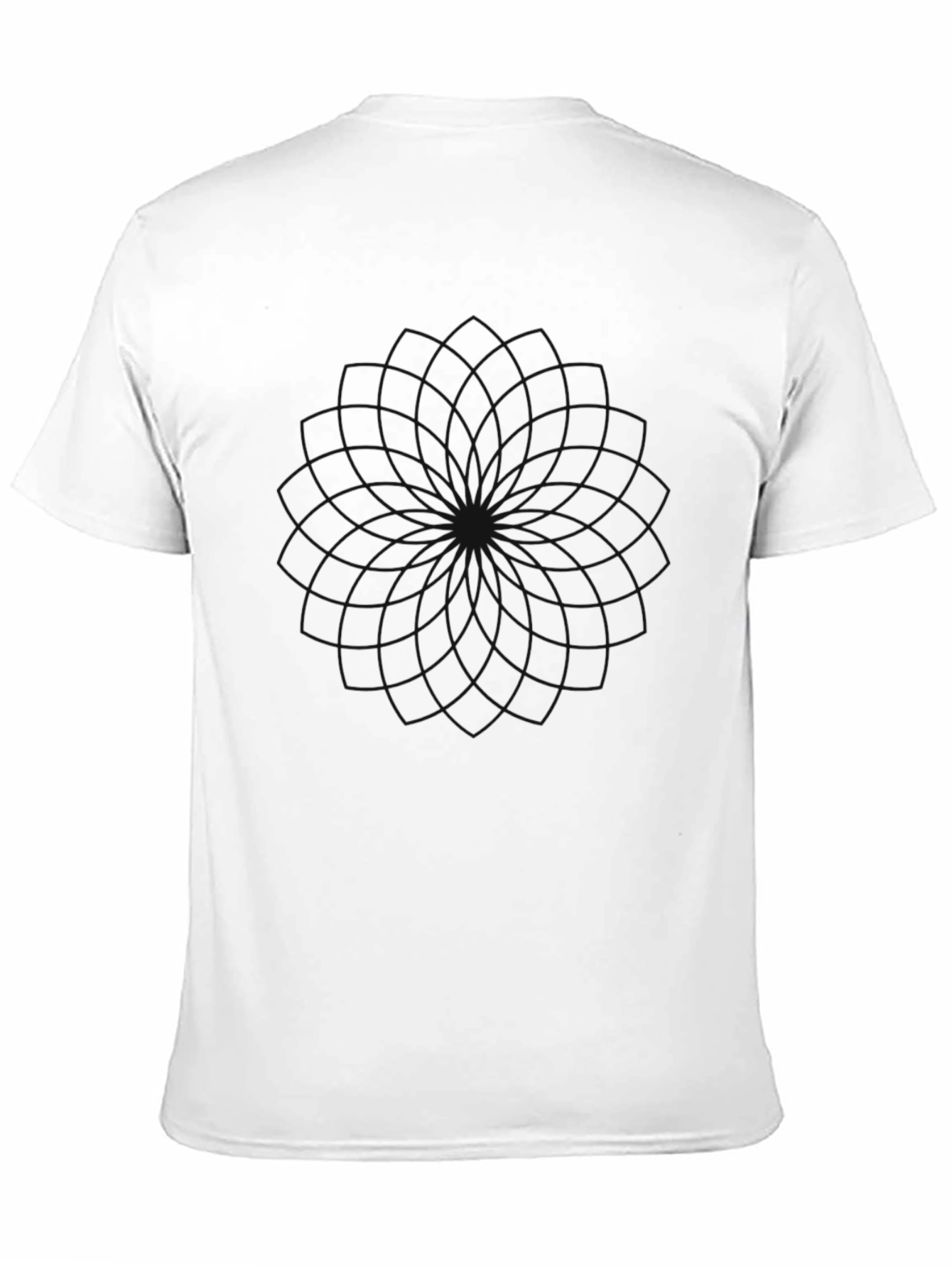 Black Men's Black Graphic Tee - Subtle Geometric Design view 11