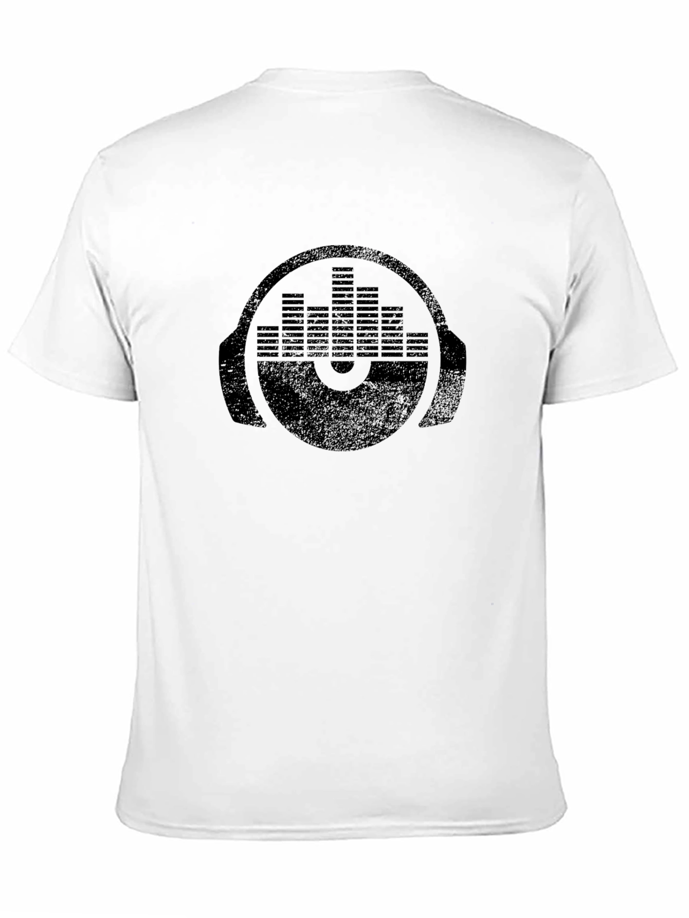 Black DJ Headphone Equalizer Graphic Tee - Black Cotton T-Shirt view 11