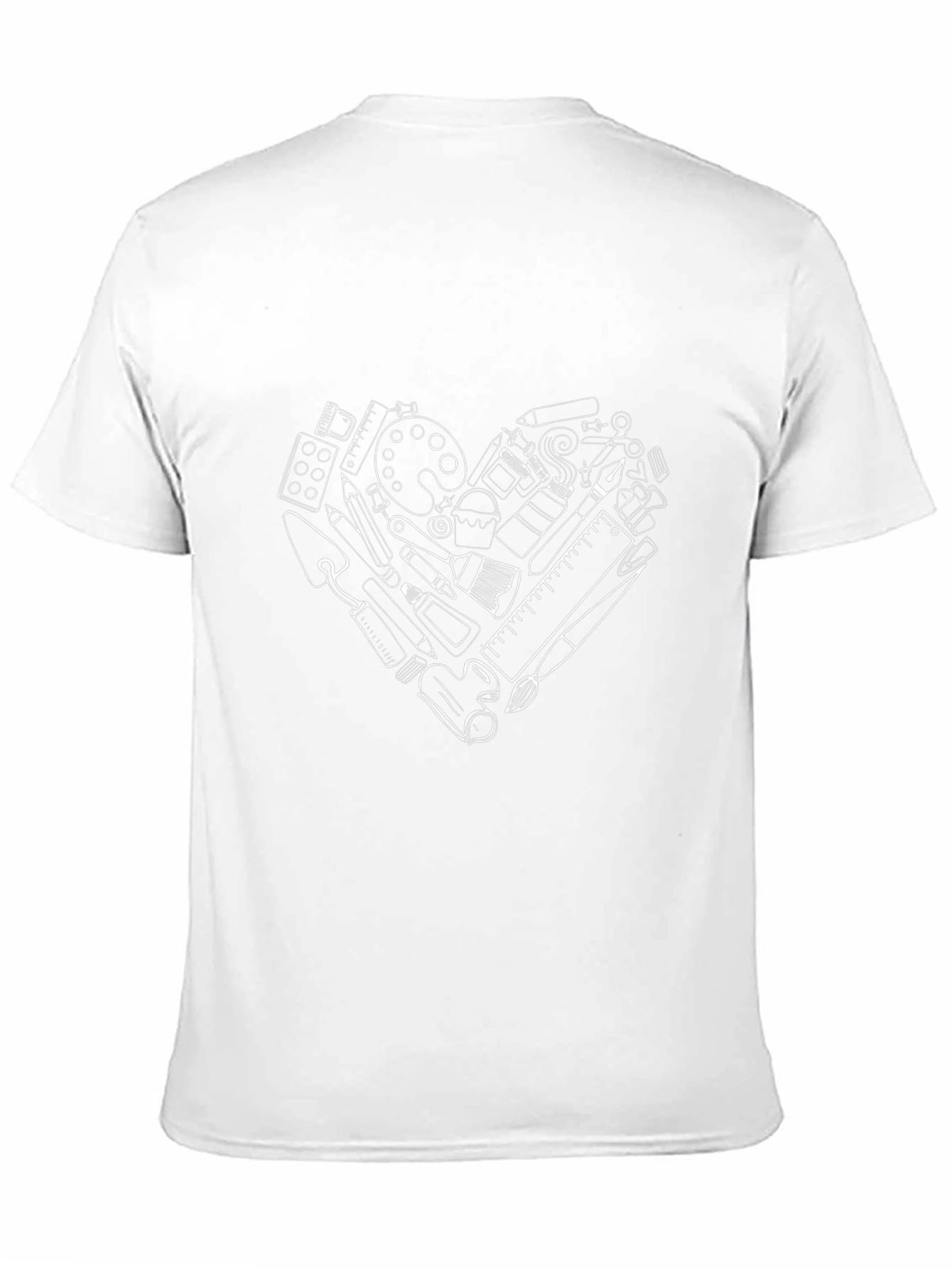 Black Artist's Heart Graphic Tee - Black Cotton Blend view 11