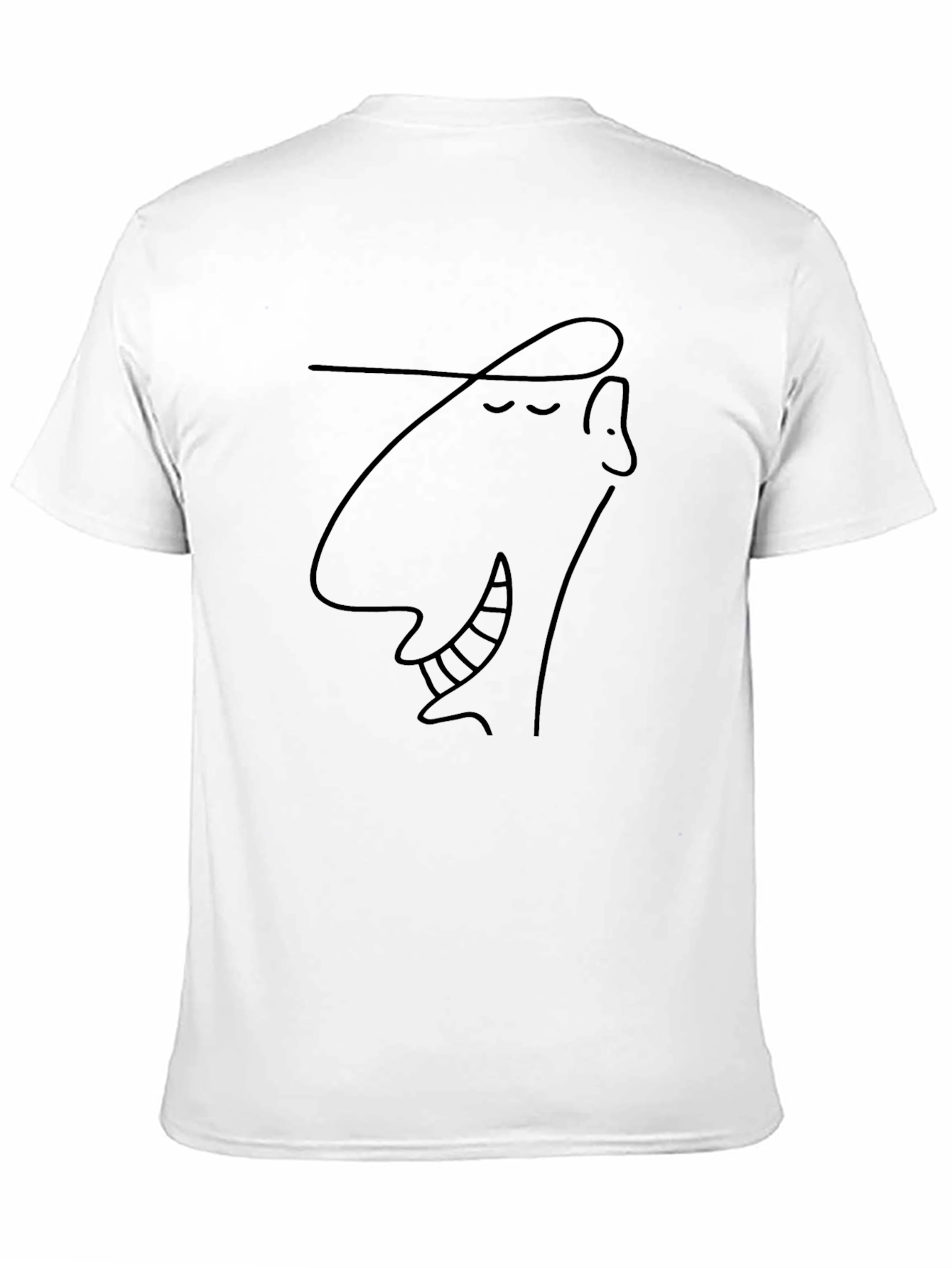 Black Abstract Face Line Art Graphic Tee - Black view 11